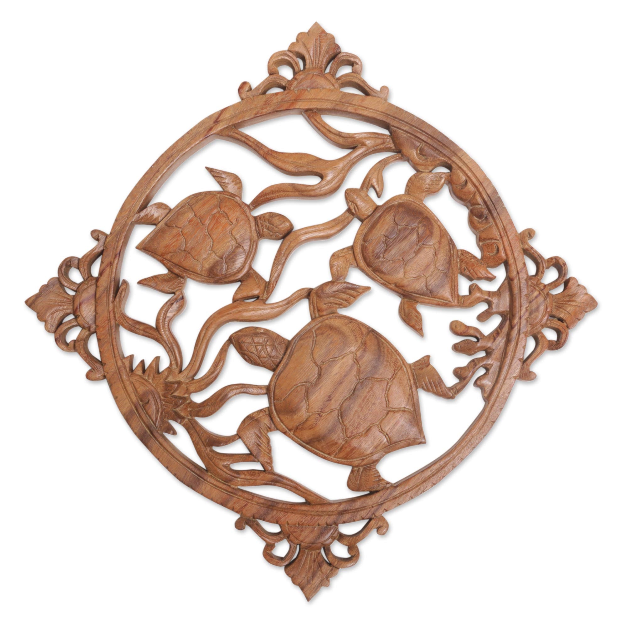 Premium Hand-Carved Sea Turtle Suar Wood Wall Art – Bali Craftsmanship