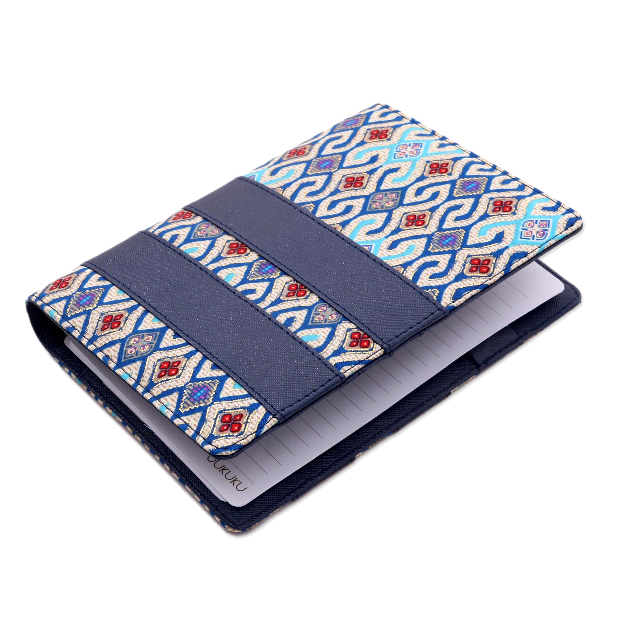 Premium Peacock Blue Faux Leather Planner - Ultimate Organizer with Cotton Print