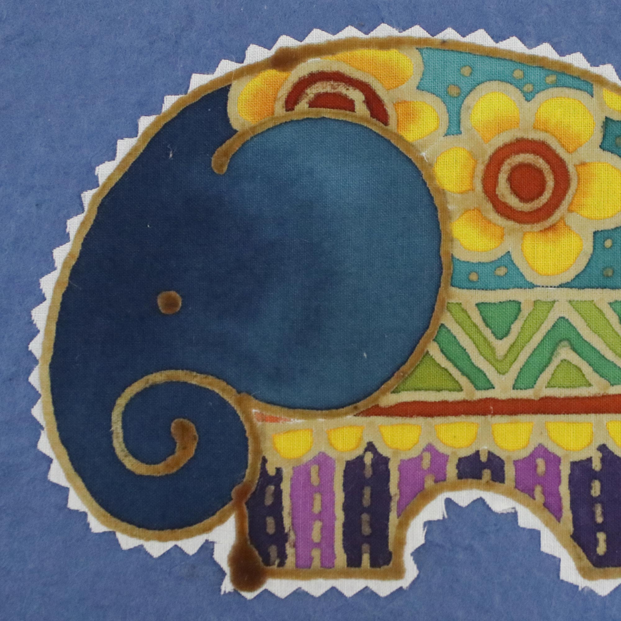 Premium Batik Elephant Greeting Cards - Set of 4 Handcrafted Cotton & Mulberry Paper Designs