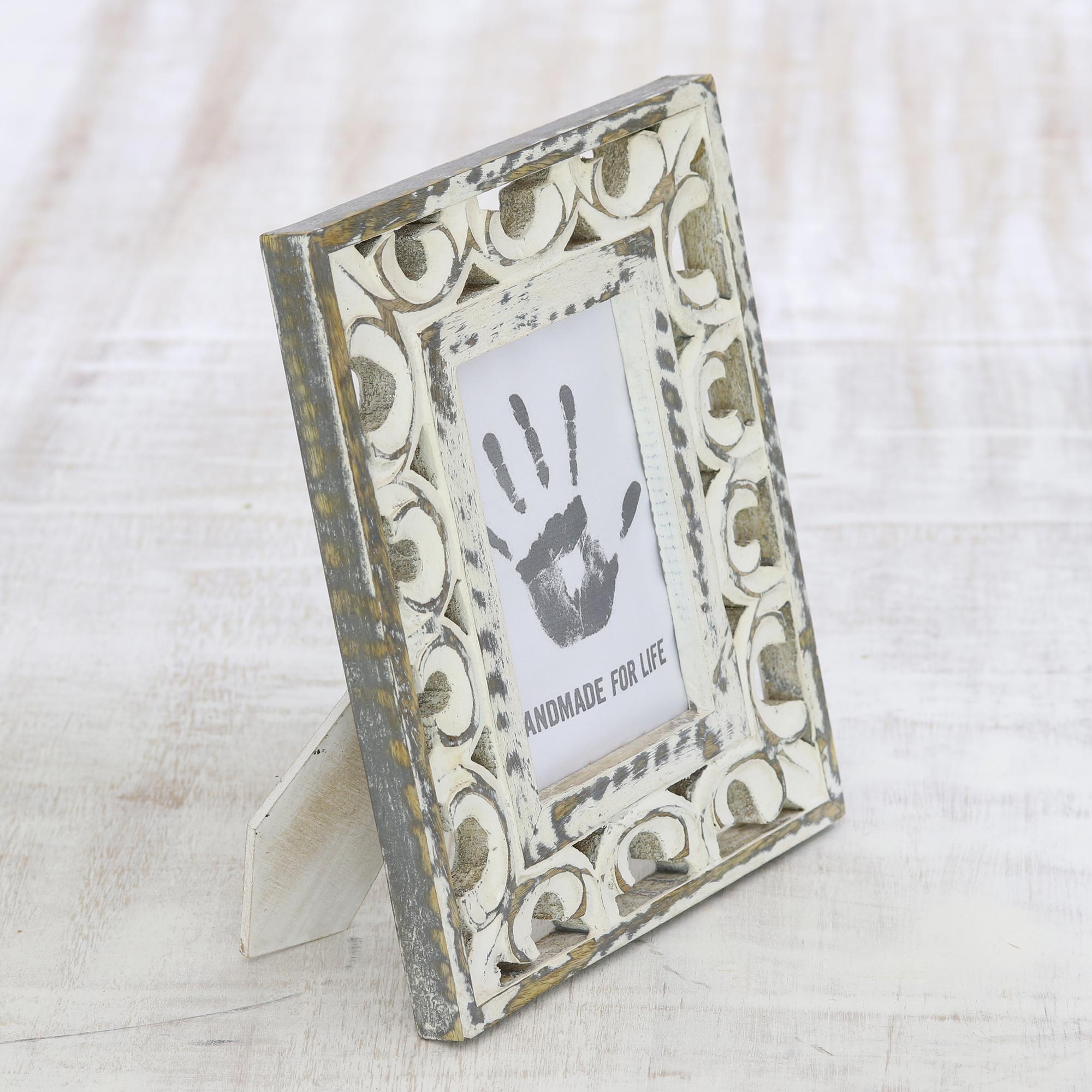 Premium Royal Archway Distressed Mango Wood Photo Frame – Elegant 4x6 Ornate Design