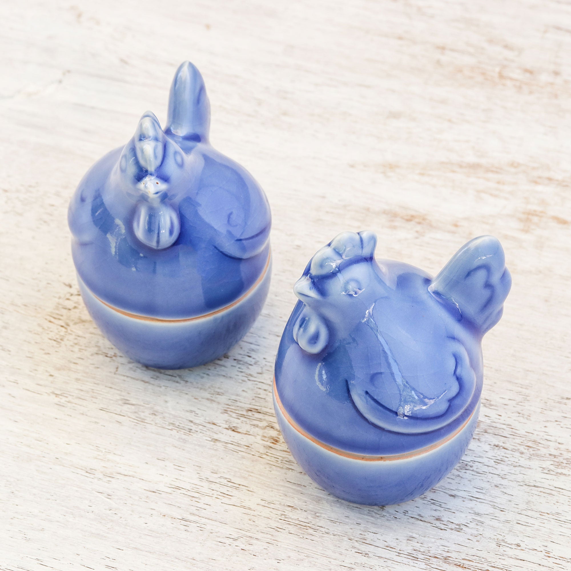 Premium Handcrafted Blue Ceramic Hen Egg Cups Set – Upgrade Your Breakfast Routine