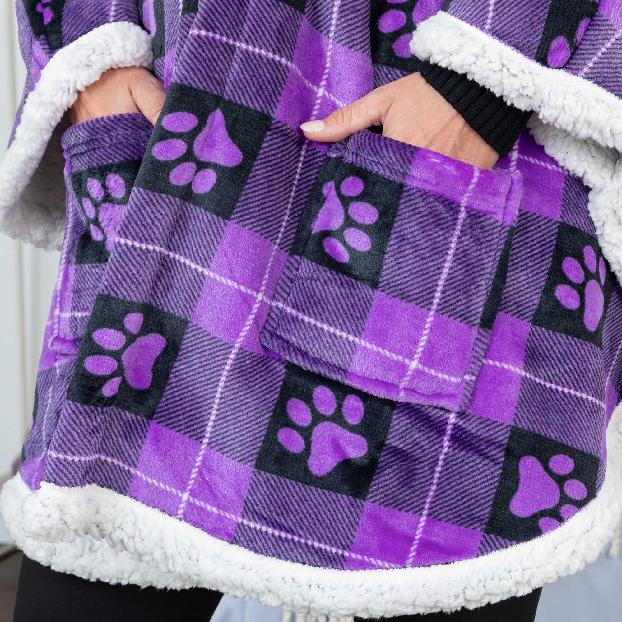 Ultimate Cozy Paw Print Hoodie Blanket - Premium Wearable Cape