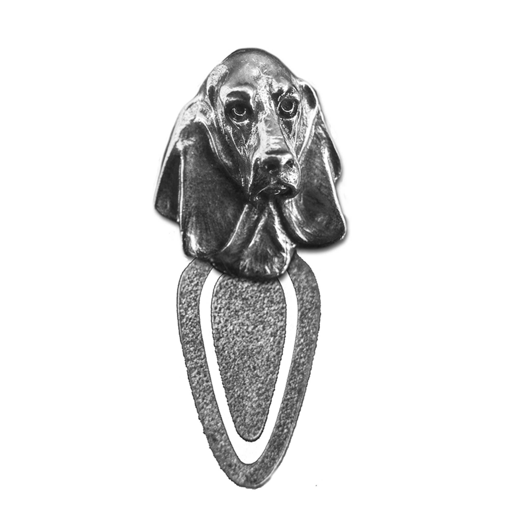 Premium Basset Hound Antique Pewter Bookmark