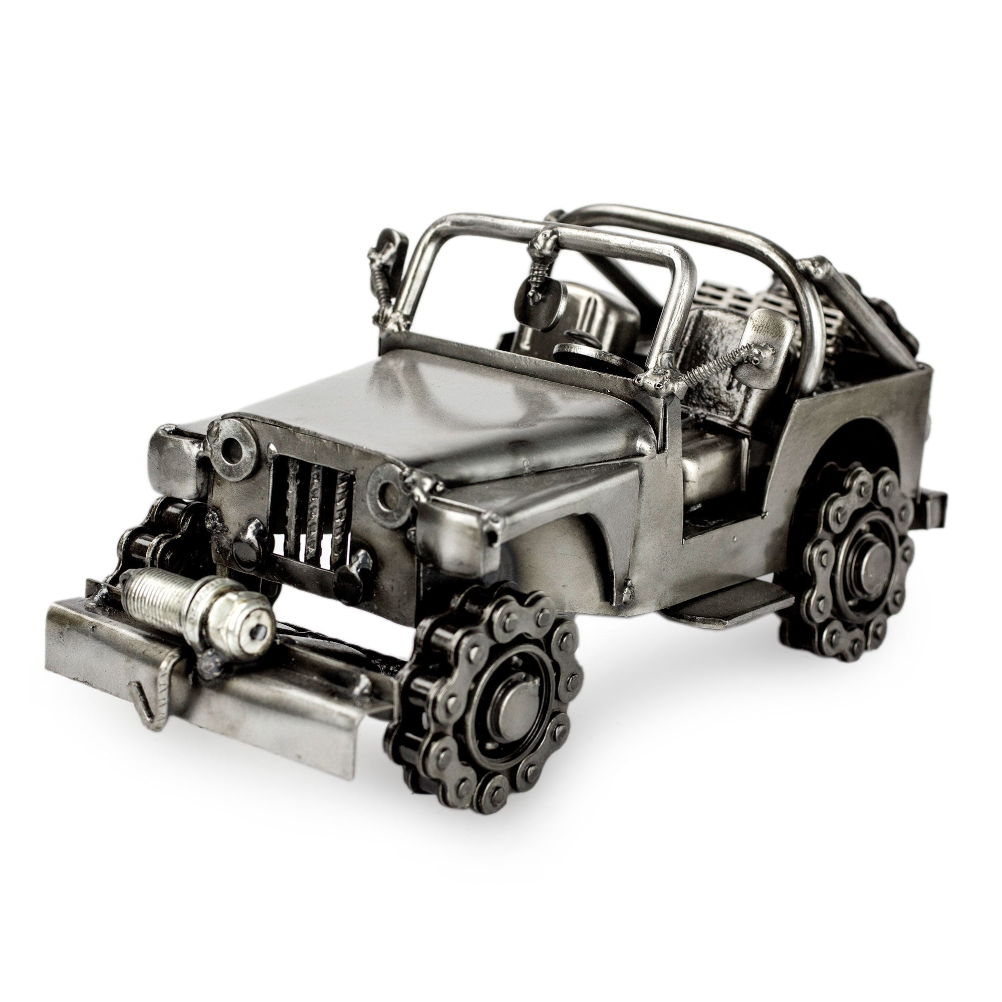 Premium Rustic Off-Road Jeep Metal Sculpture - Handmade Artistry
