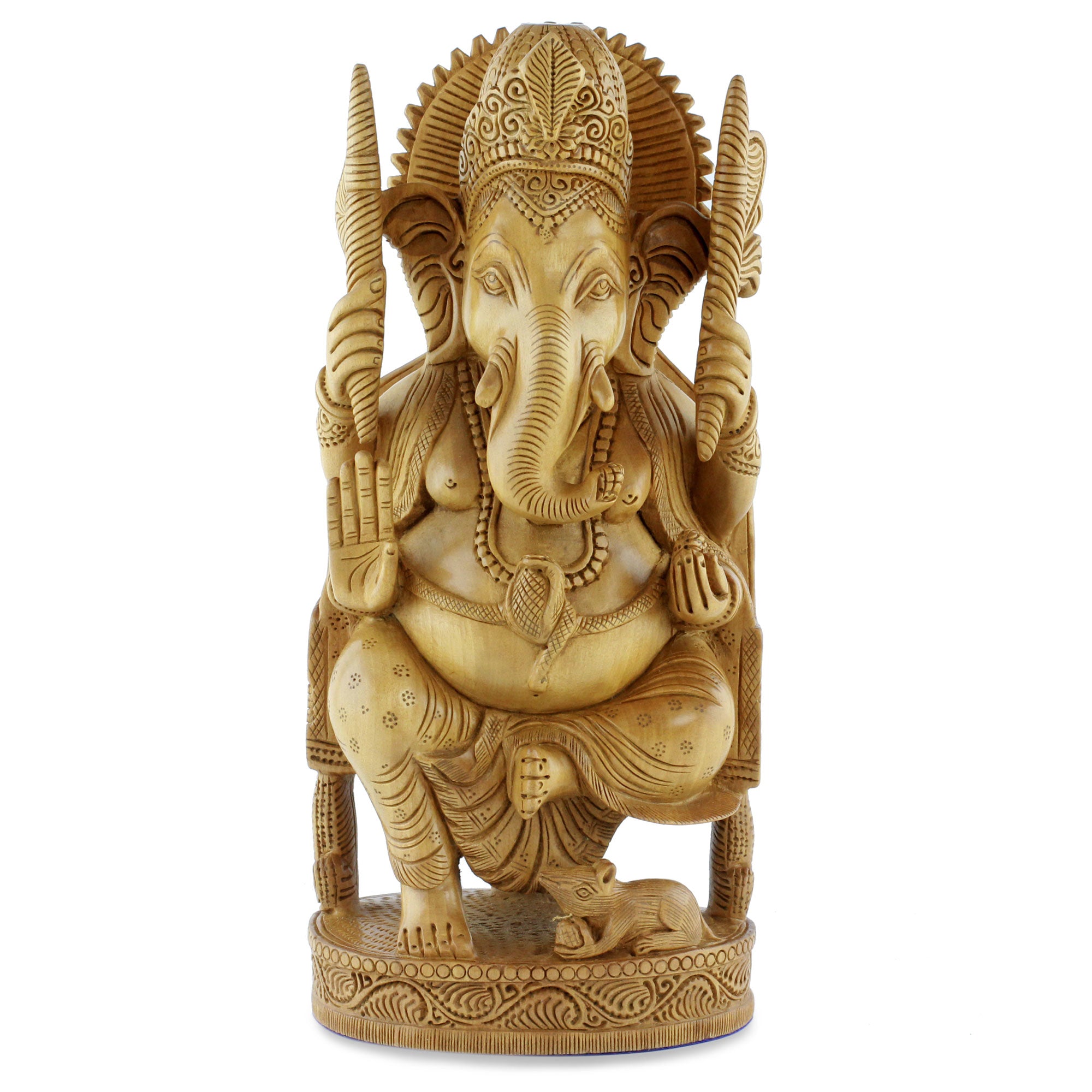 Premium Handcrafted Ganesha Wood Sculpture - Ultimate Home Decor