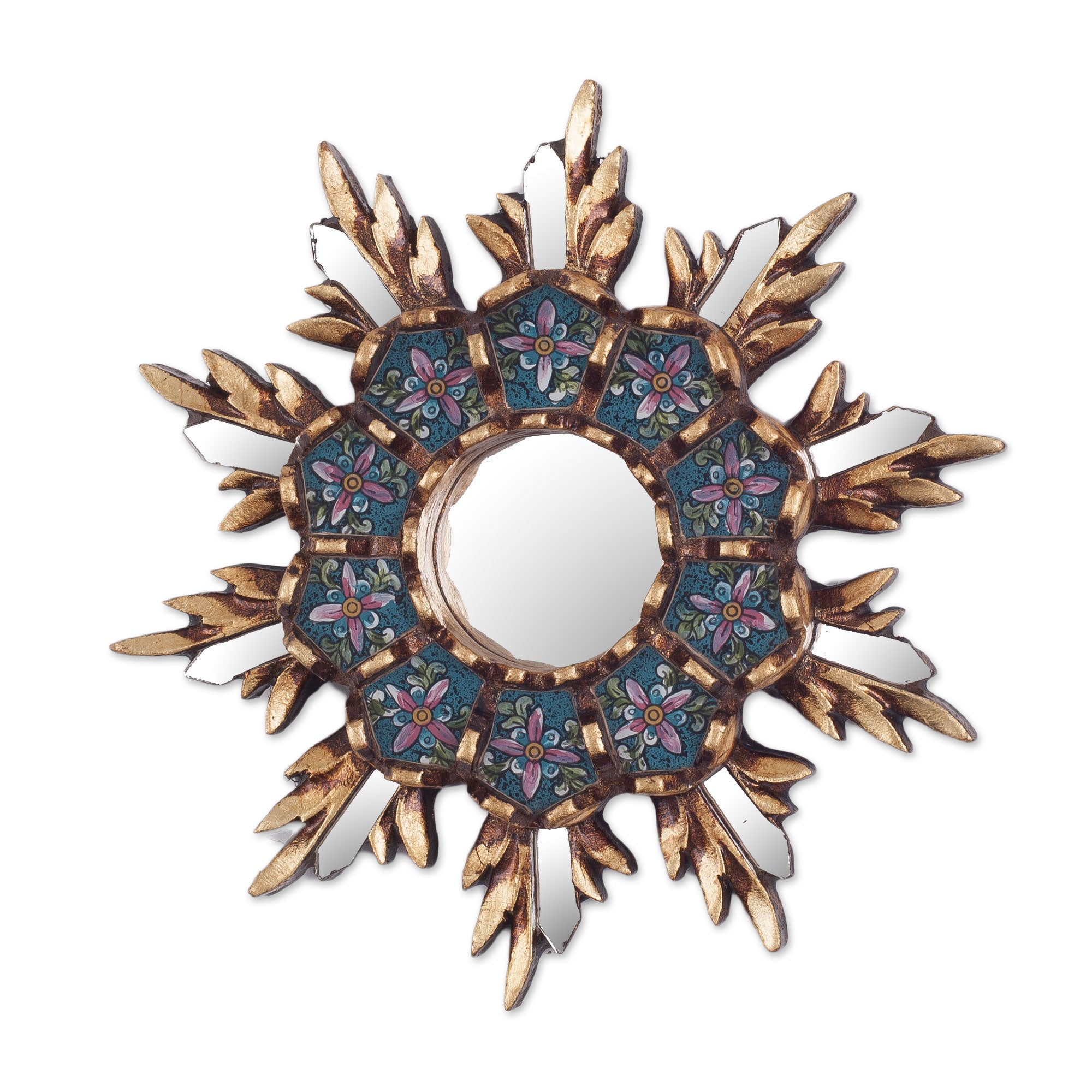Premium Cuzco Snowflake Colonial Reverse Painted Glass Wall Mirror