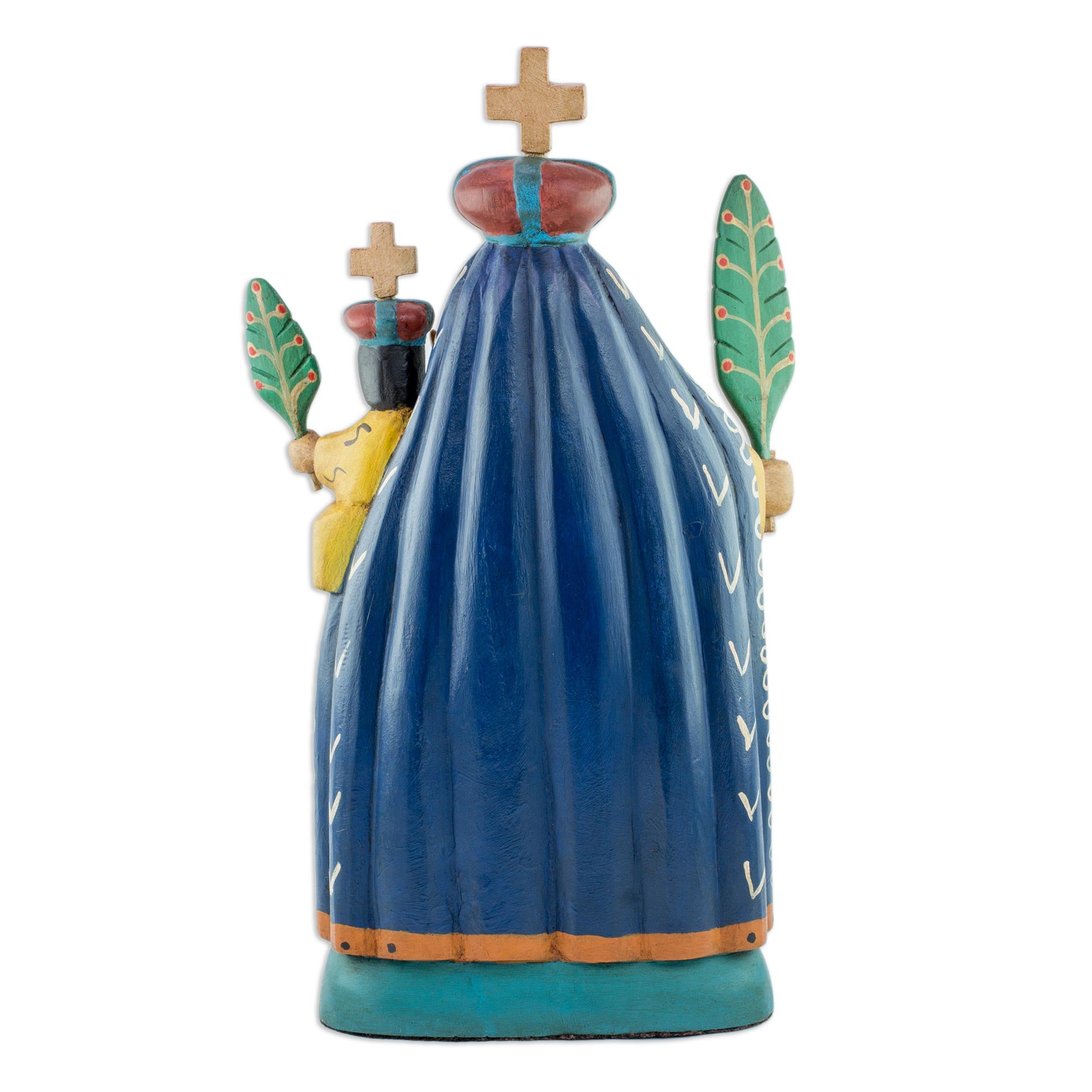 Premium Handcrafted Our Lady of Candelaria Wood Sculpture - Devotional Art Piece