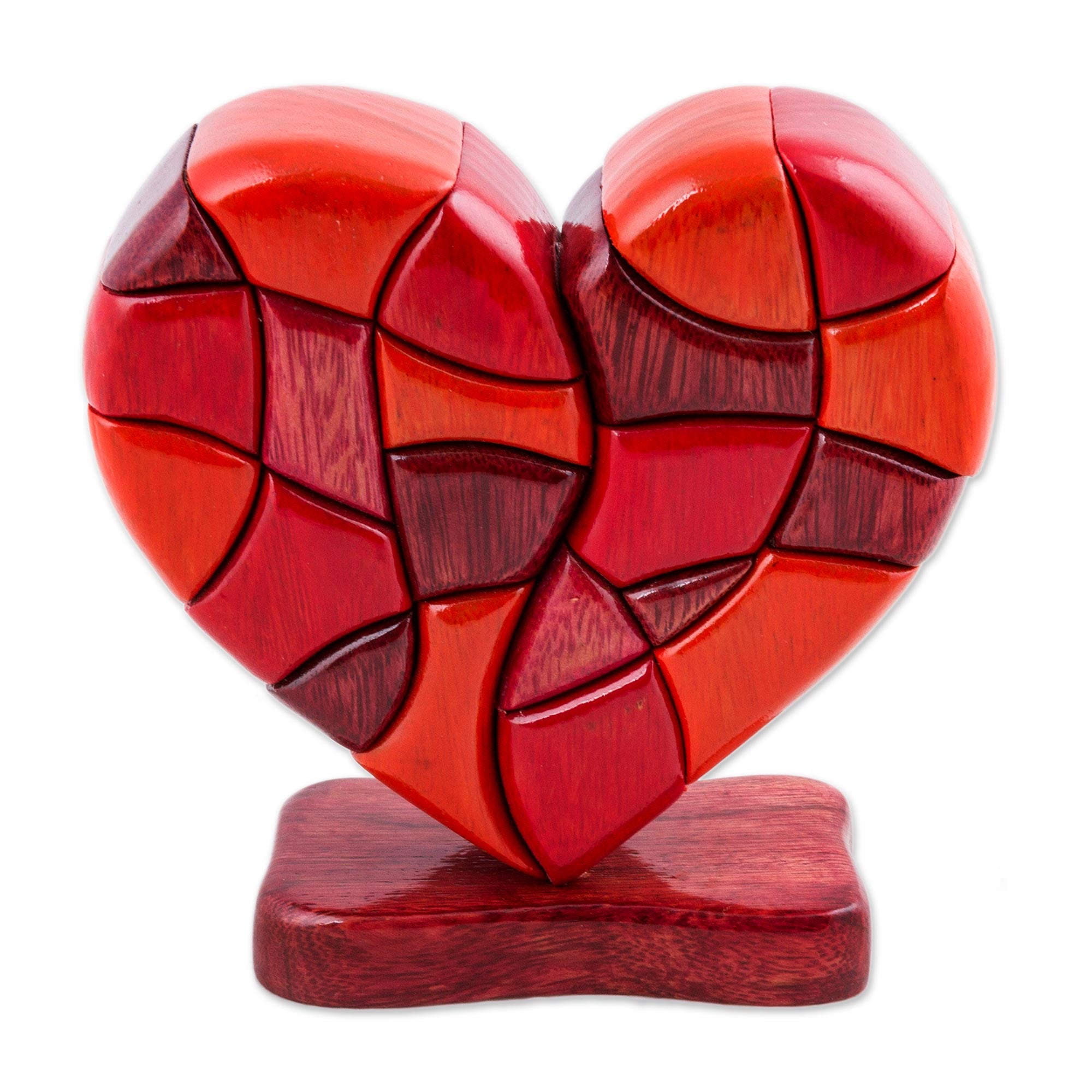 Premium Hand-Carved Love Heart Sculpture - Artisan Crafted in Peru