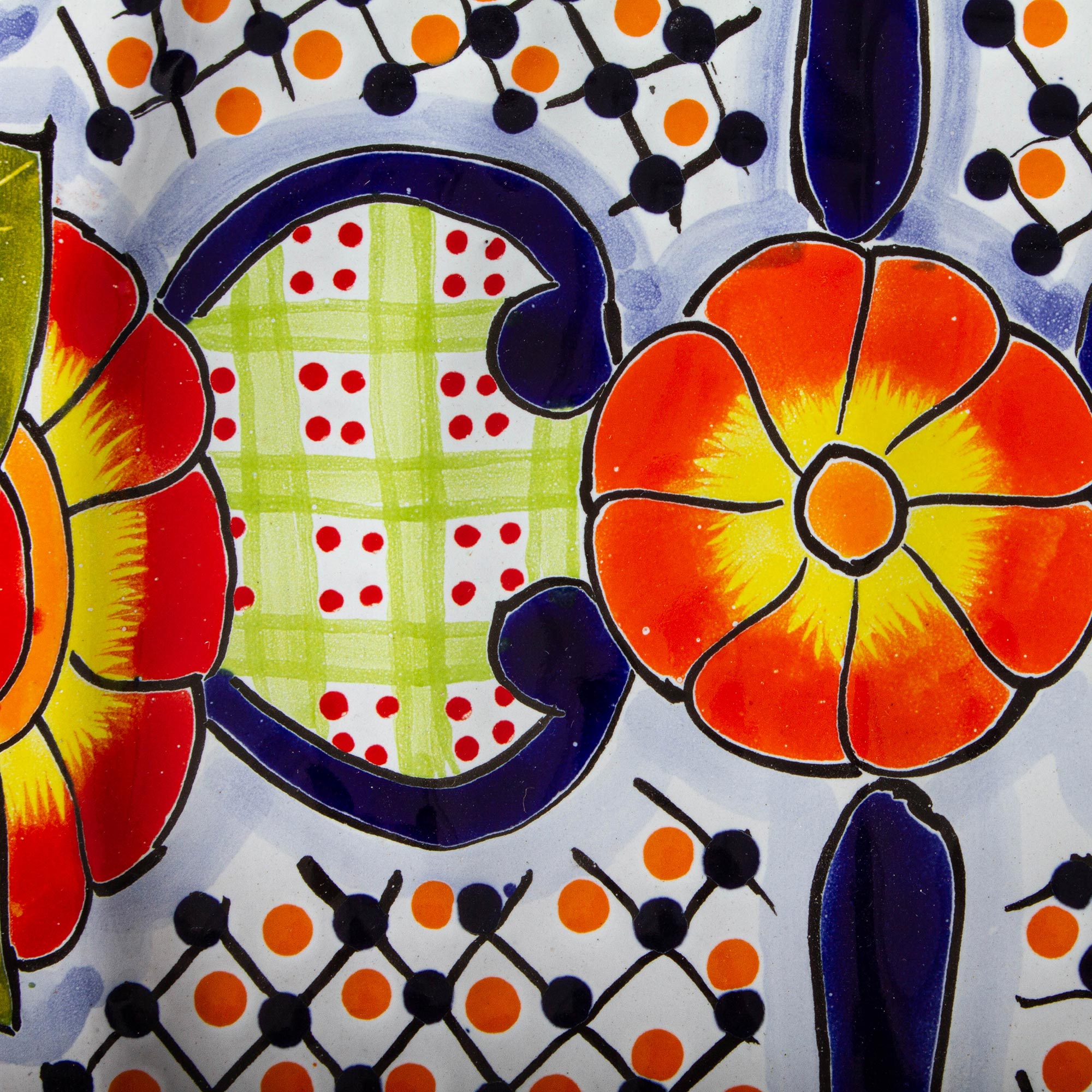 Premium Talavera-Style Oval Ceramic Serving Platter - Handcrafted Floral Design from Mexico