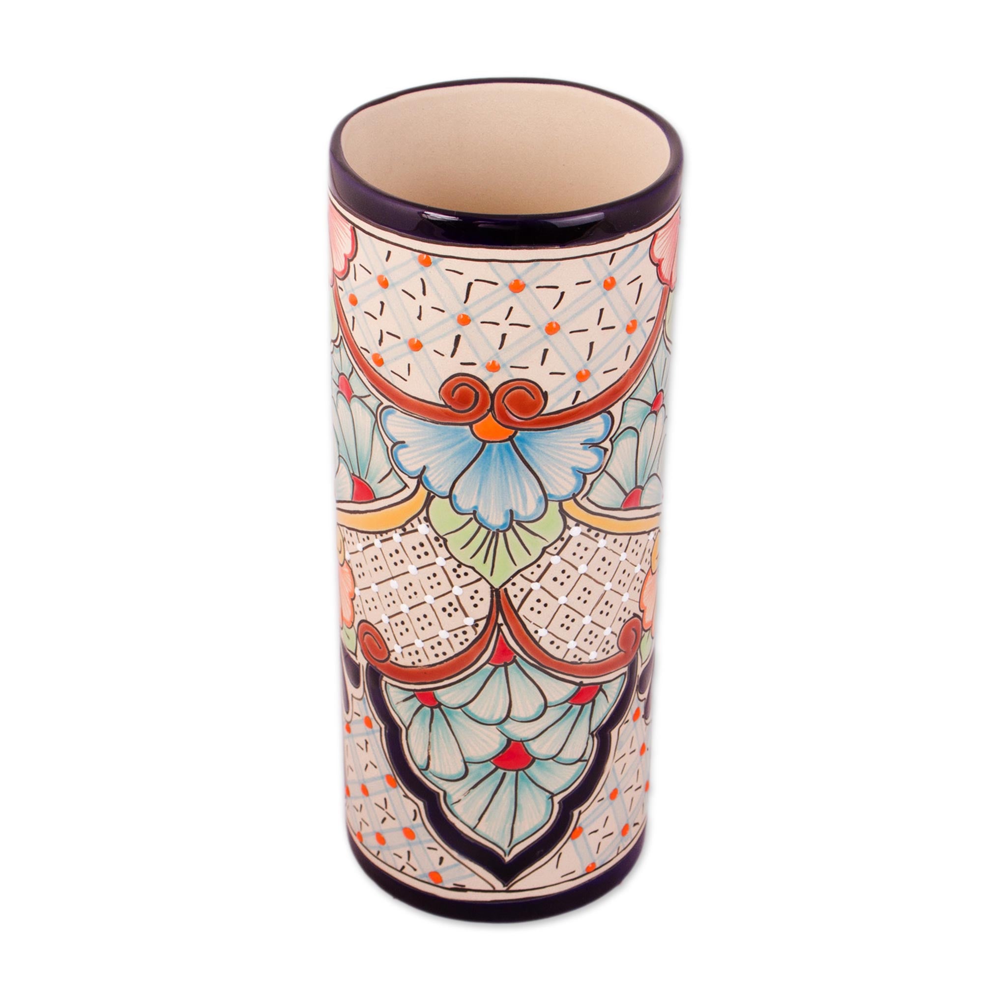 Premium Talavera Floral Ceramic Vase - Handcrafted Mexican Artistry