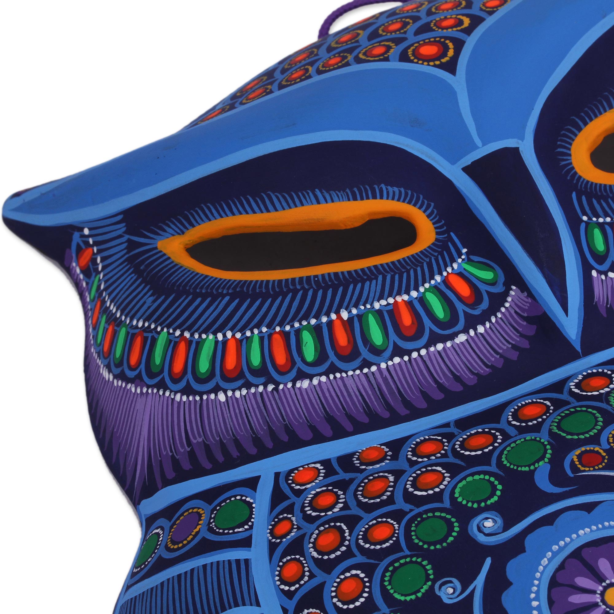 Premium Hand-Painted Ceramic Owl Wall Art - Day of the Dead Inspired