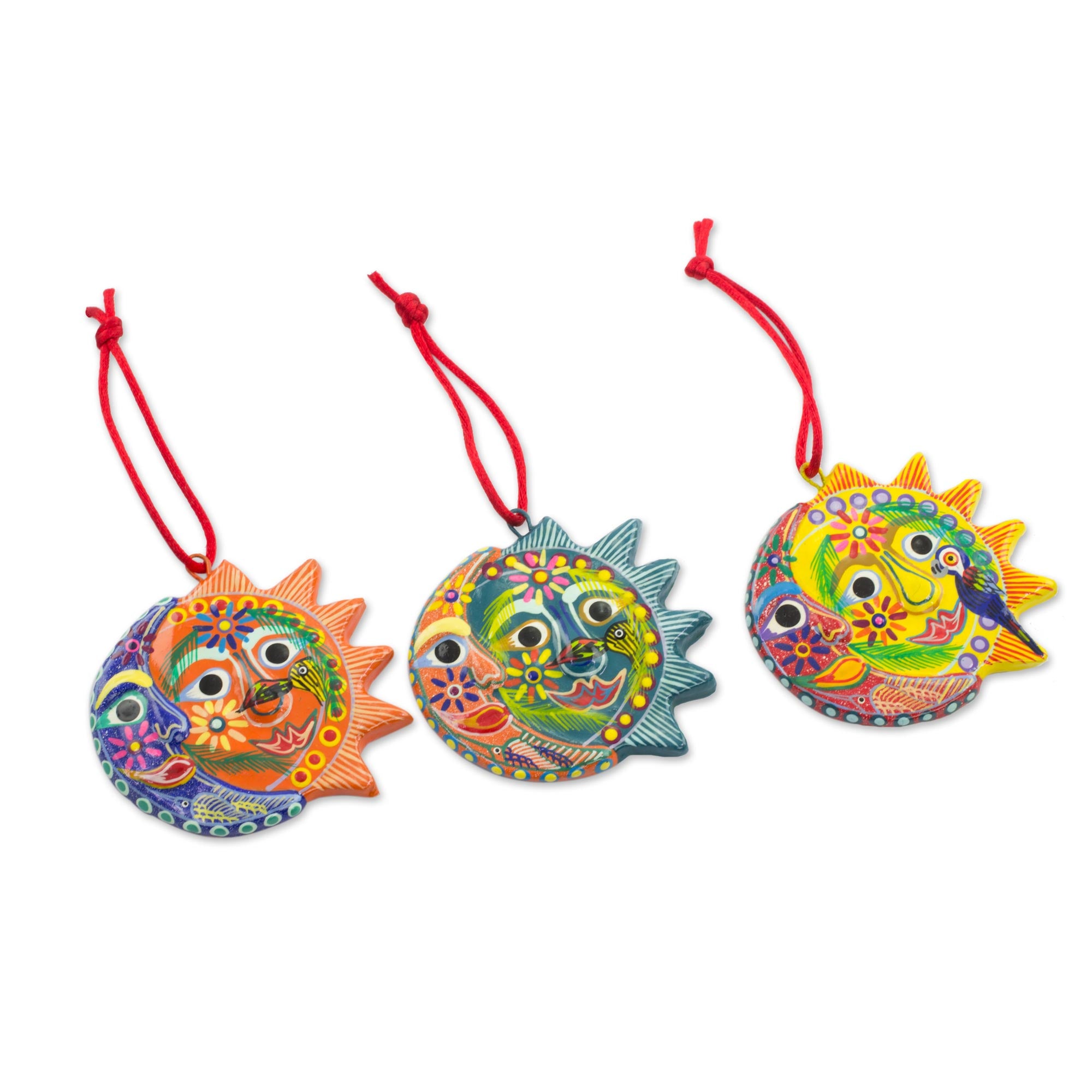 Premium Flower Eclipse Ceramic Ornament Set - Handcrafted Tropical Decor