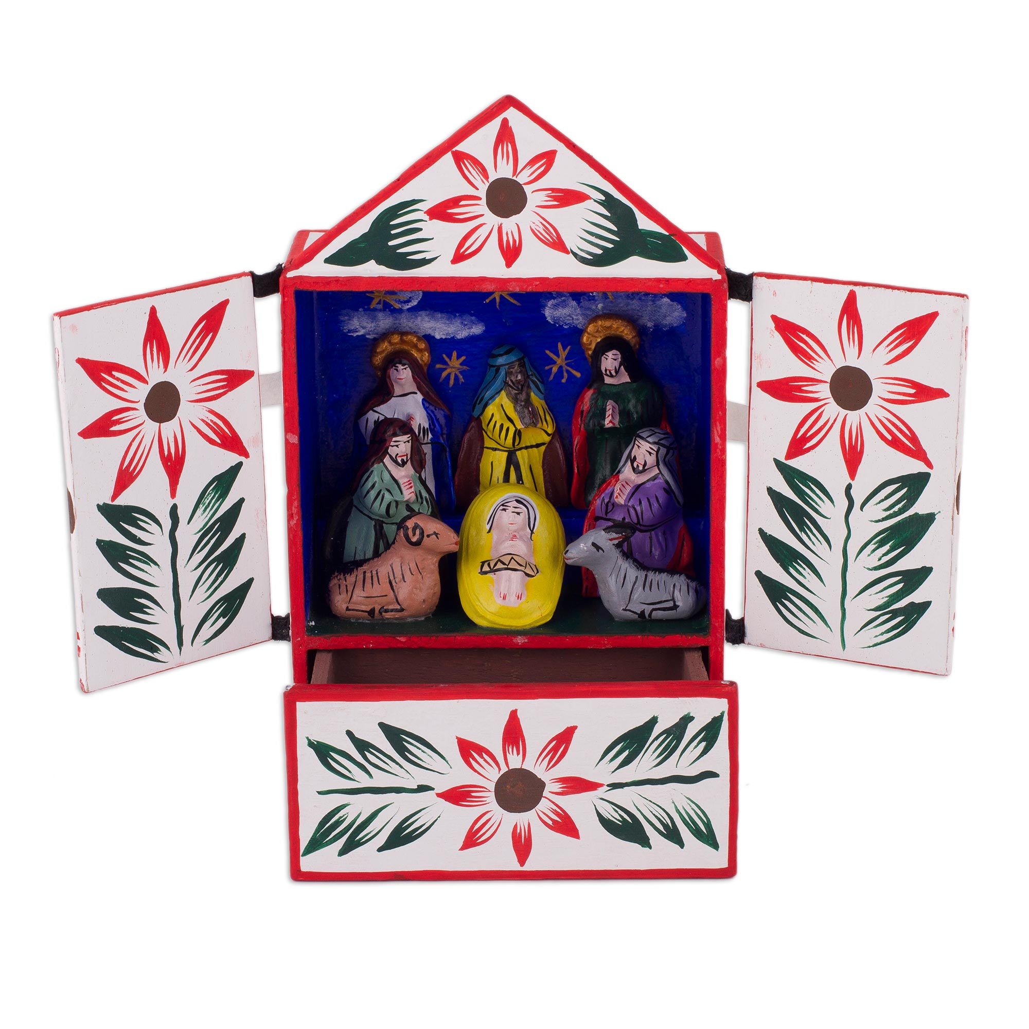 Premium Handcrafted Nativity Retablo - Ayacucho Wood Art from Peru