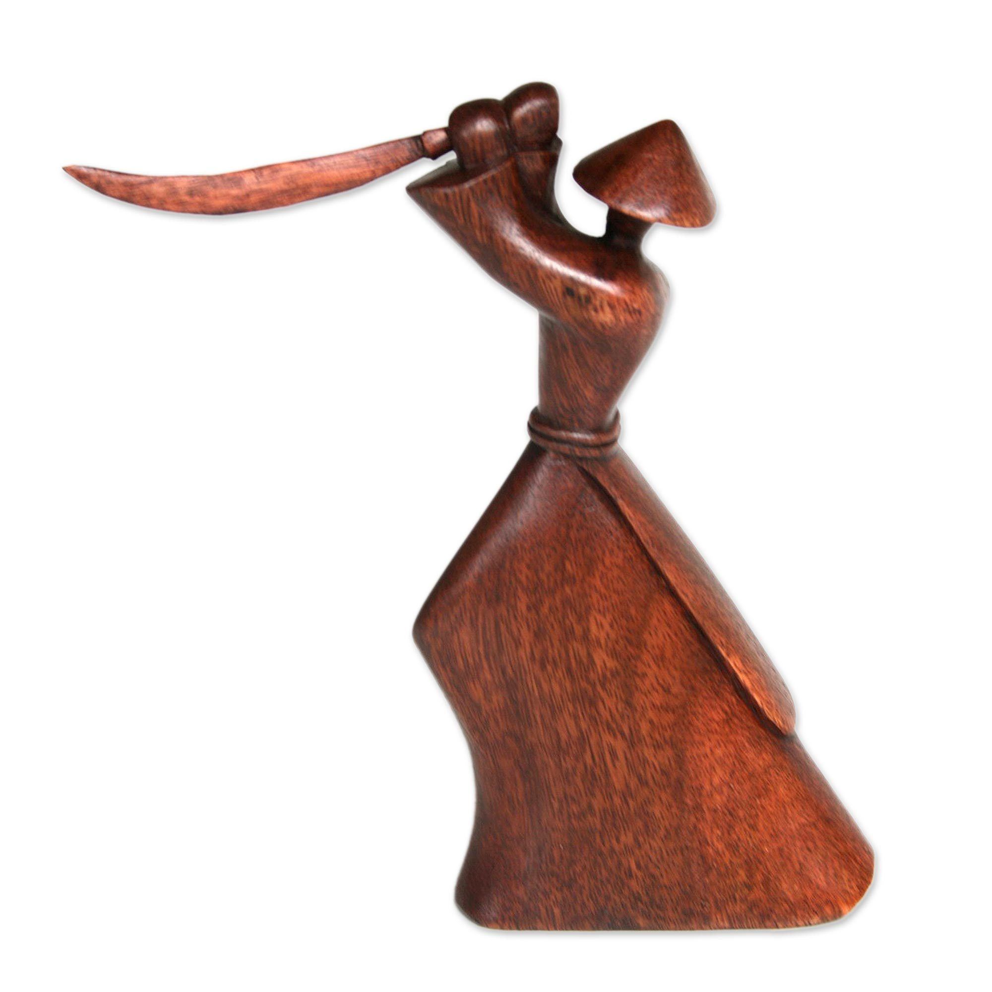 Premium Hand-Carved Samurai Wood Sculpture - Ultimate Warrior Art