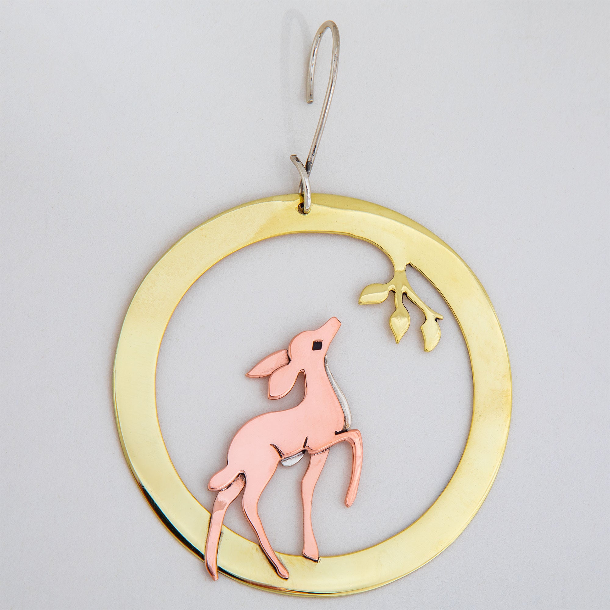 Premium Sweet Deer Mixed Metal Ornament - Handcrafted Fair-Trade Decor