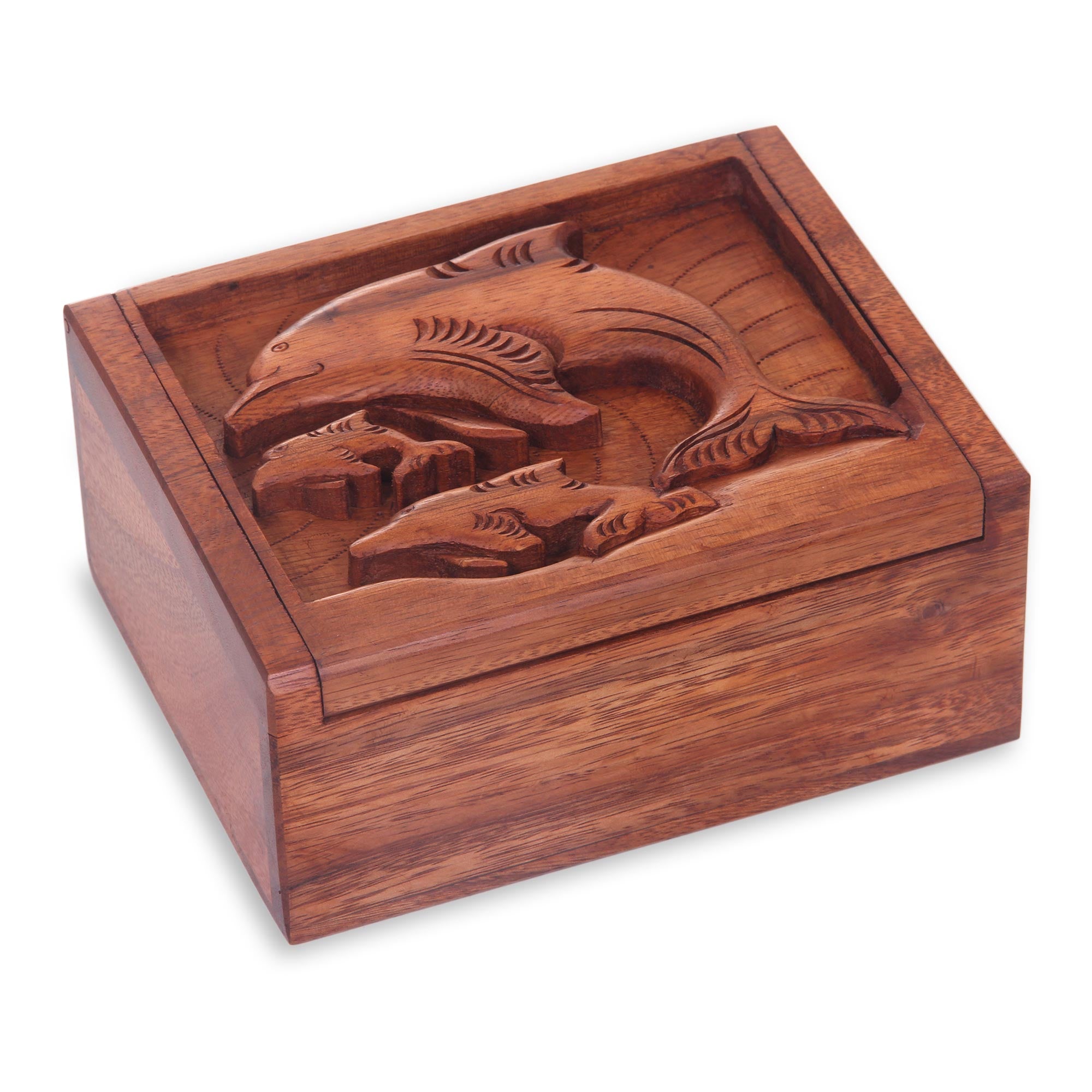 Premium Hand-Crafted Balinese Dolphin Wood Box – Lovina Beach Inspired