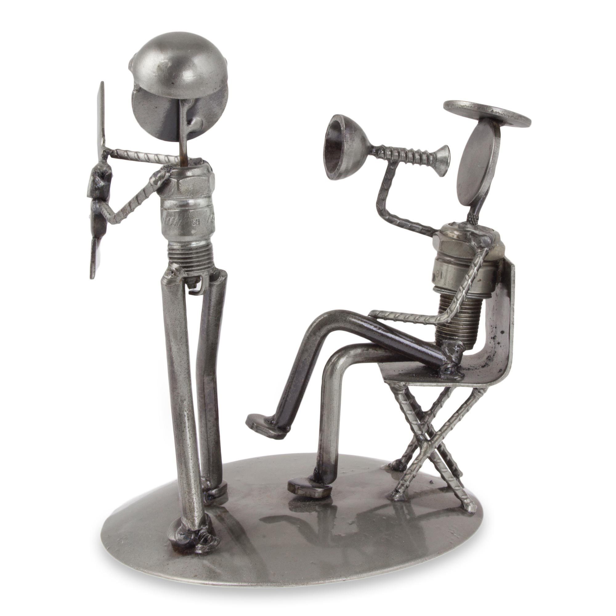 Premium Recycled Metal Rustic Film Director Sculpture - Handmade Art