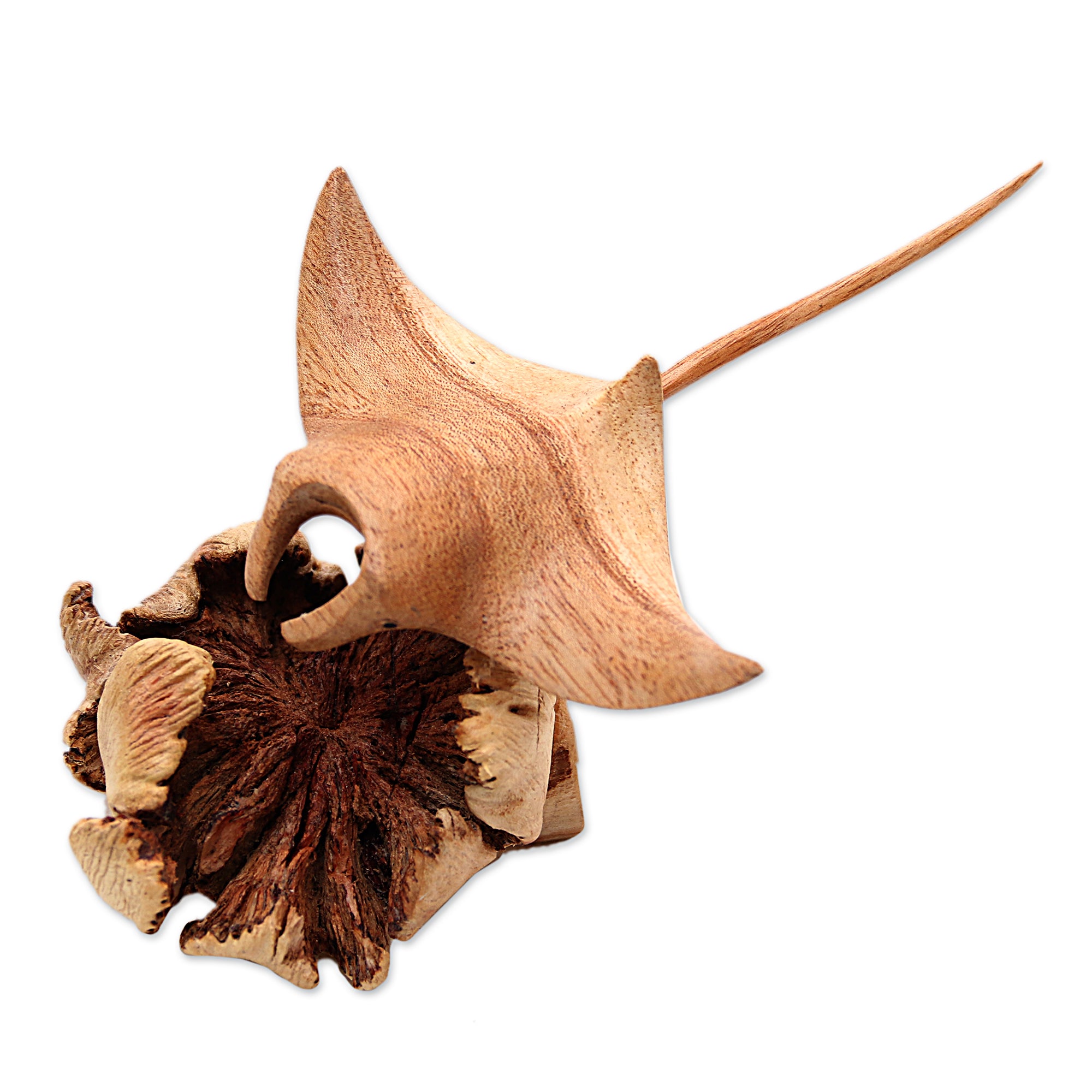 Premium Hand-Carved Manta Ray Figurine - Calm Ocean Art from Bali