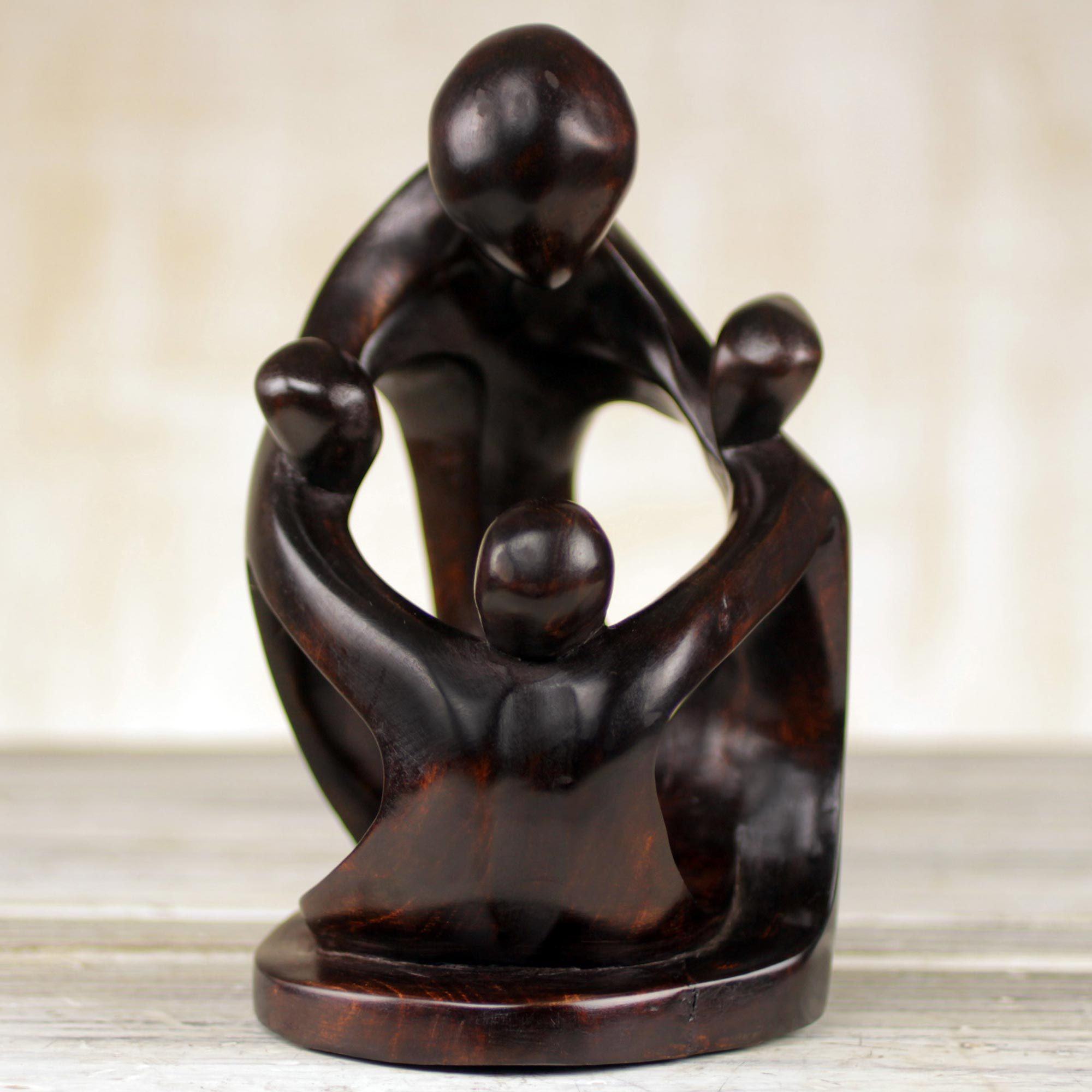 Premium Handcrafted Family Love Wood Sculpture