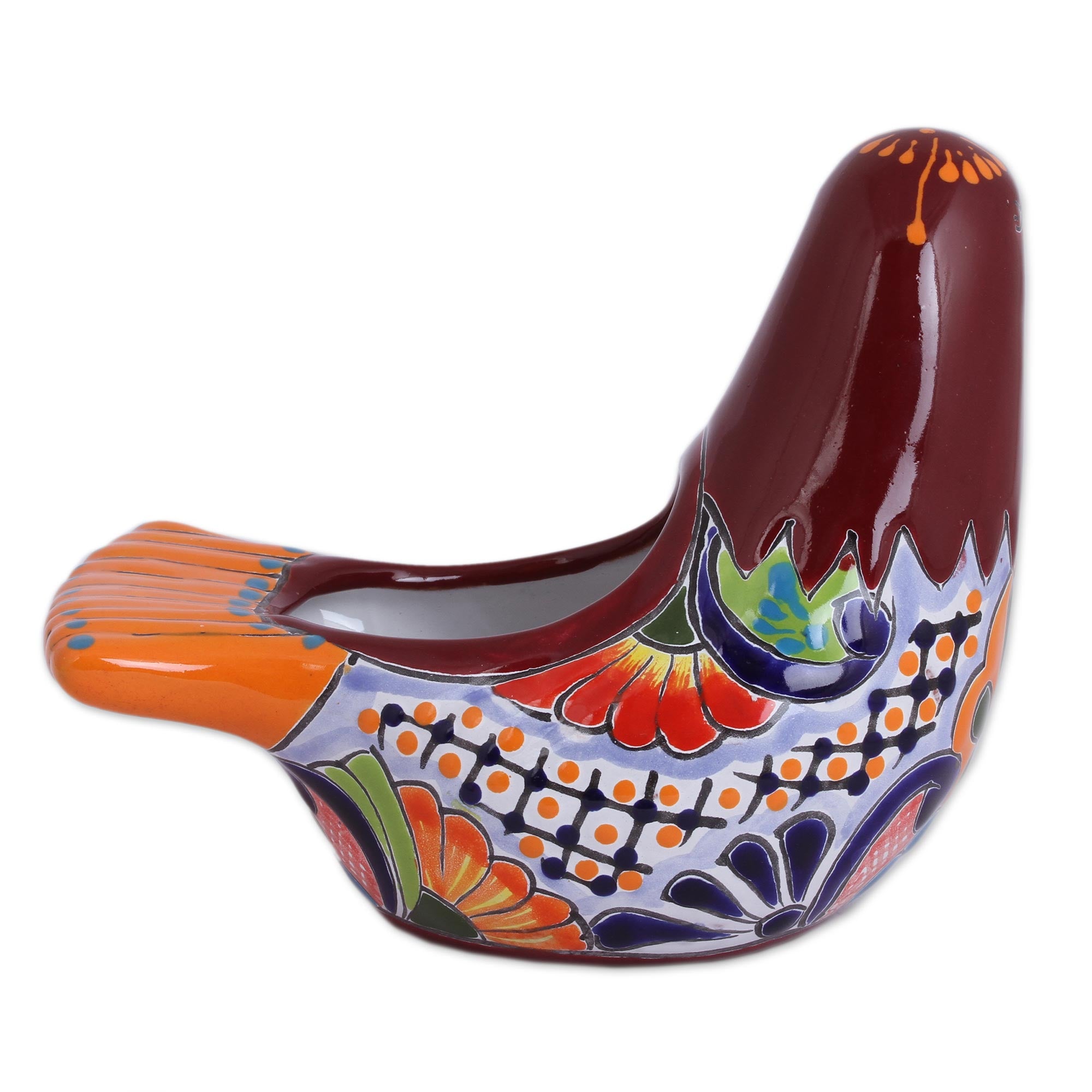 Premium Hand-Painted Ceramic Dove Planter – Authentic Mexican Talavera Art