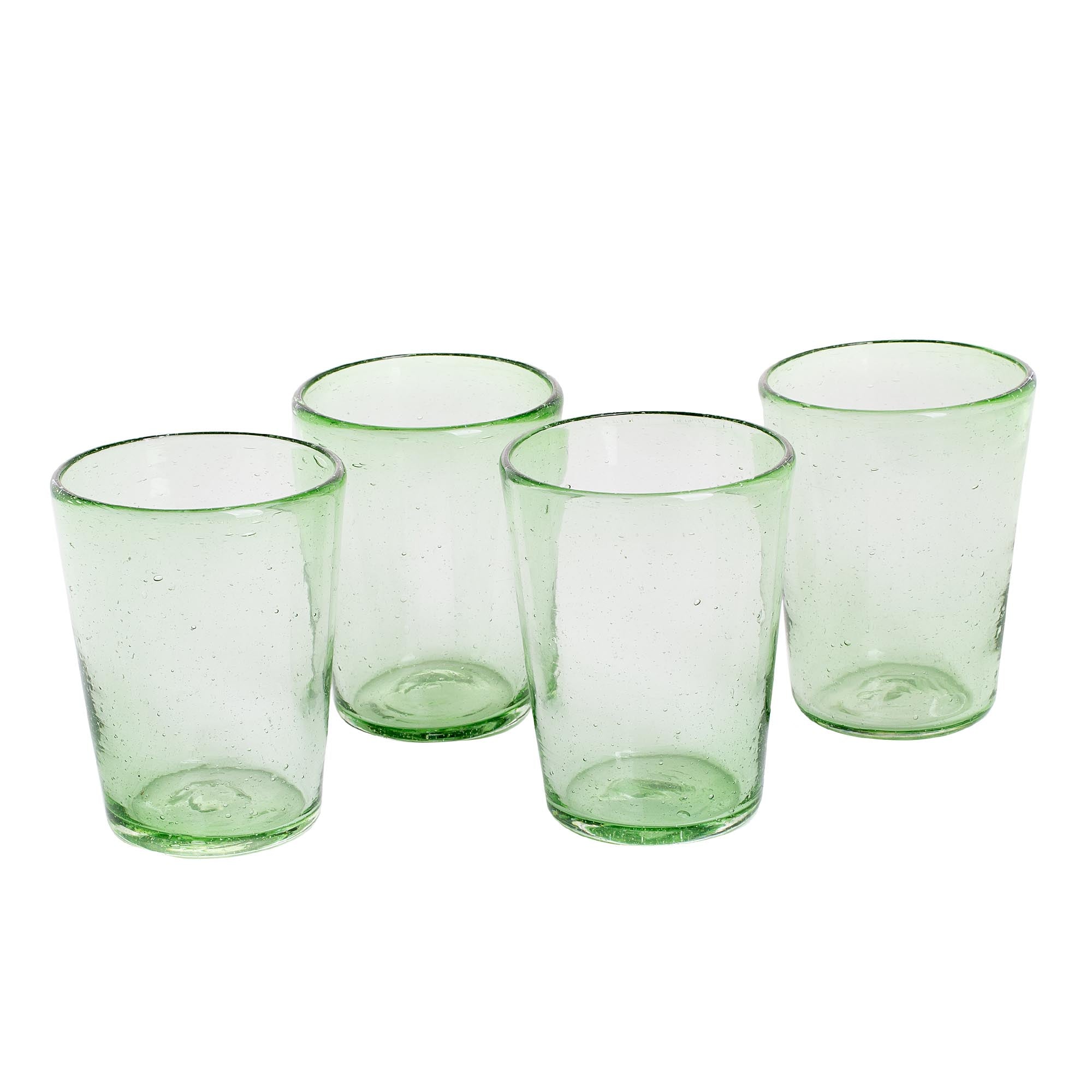 Premium Eco-Friendly Handblown Recycled Glass Juice Glasses - Set of 4