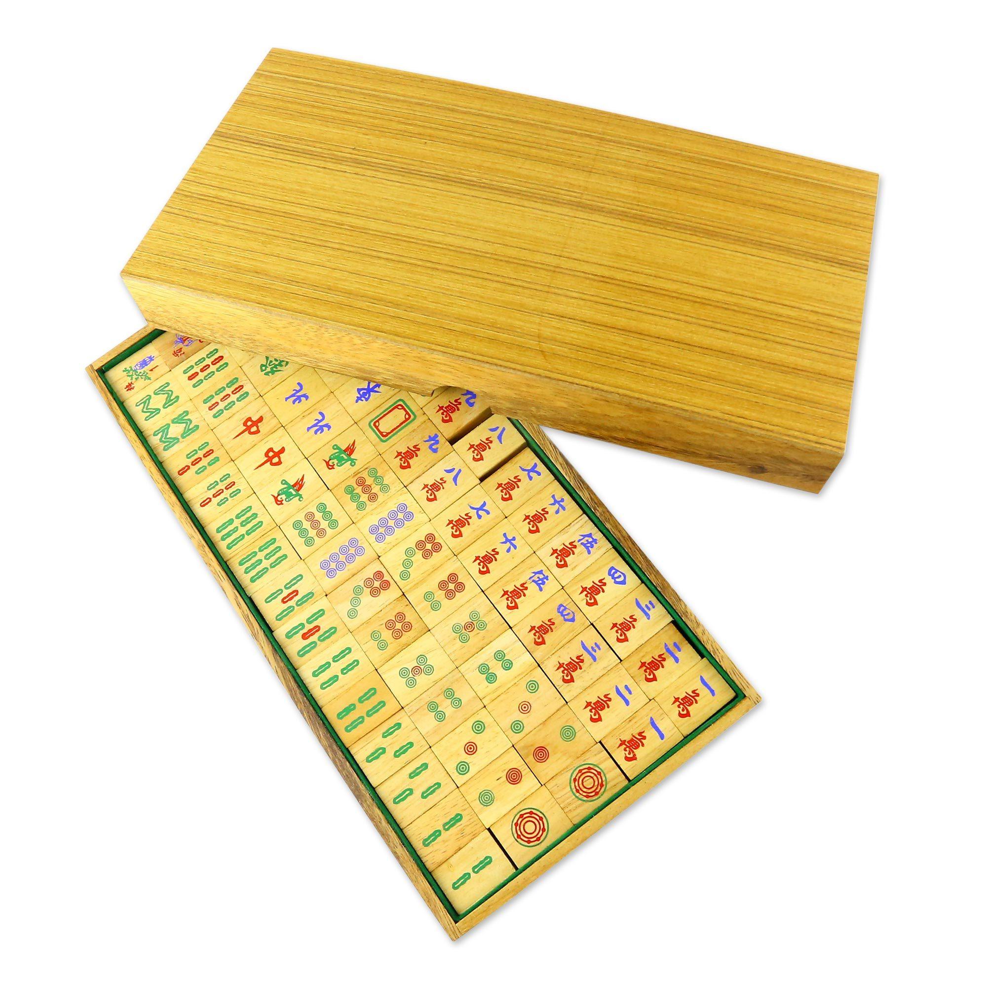 Premium Handcrafted Raintree Wood Mah Jongg Set - Traditional Chinese Edition