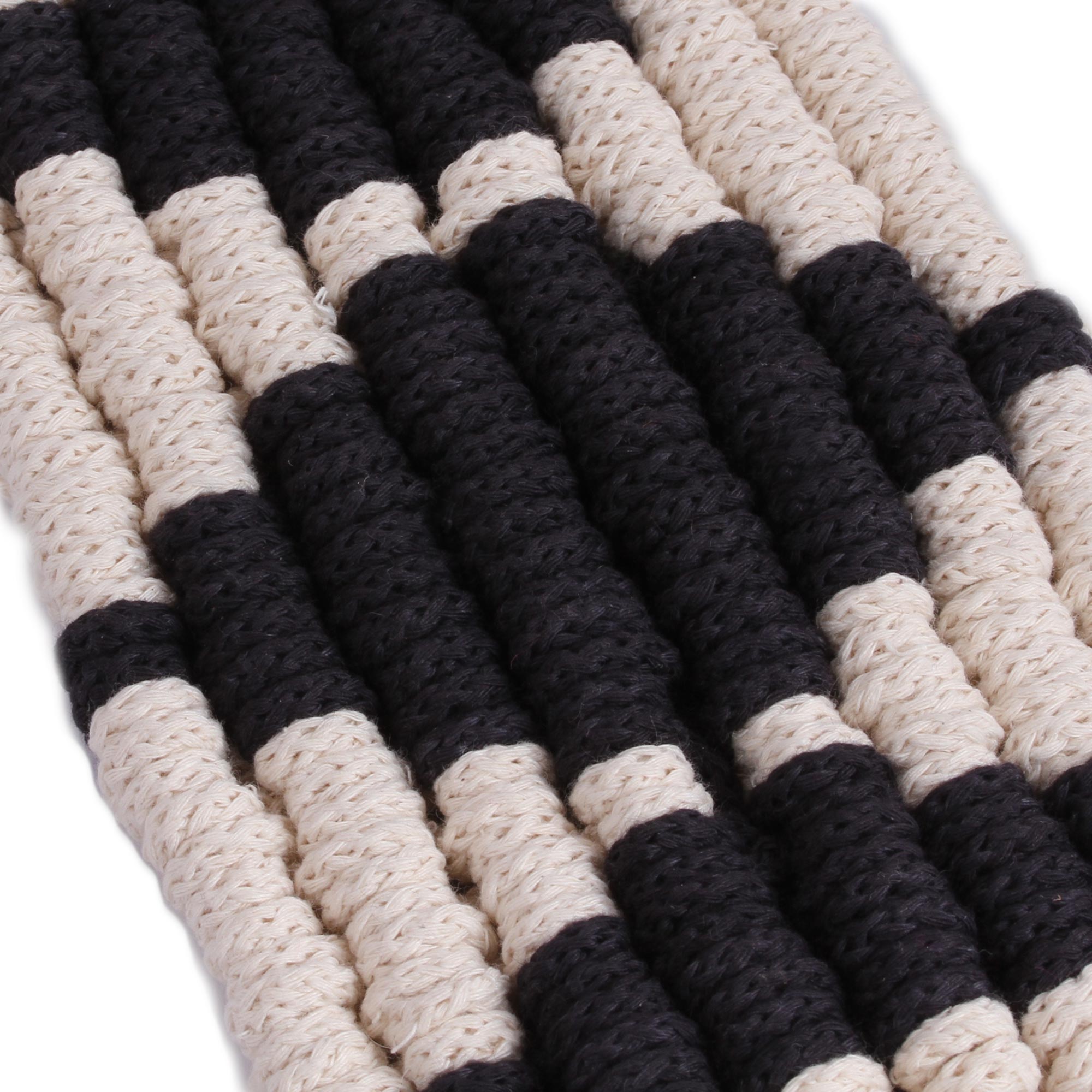 Premium Handwoven Cotton Wall Art with Black Diamond Design | Authentic Mexican Craftsmanship