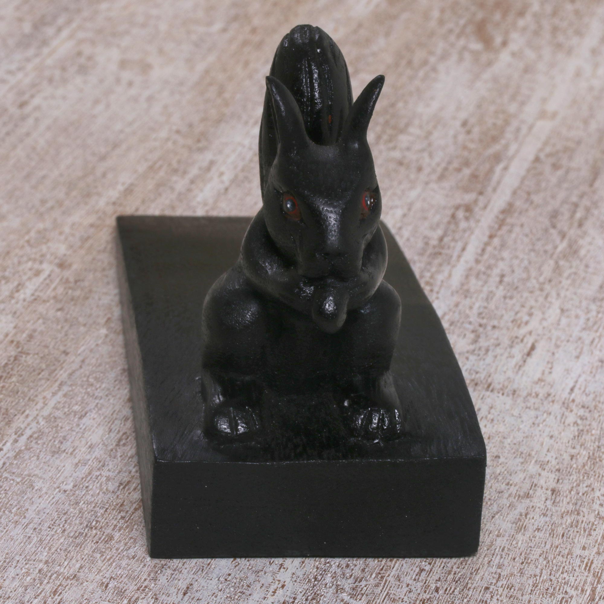 Premium Handcrafted Black Squirrel Doorstop from Bali – Charming & Functional Home Accent