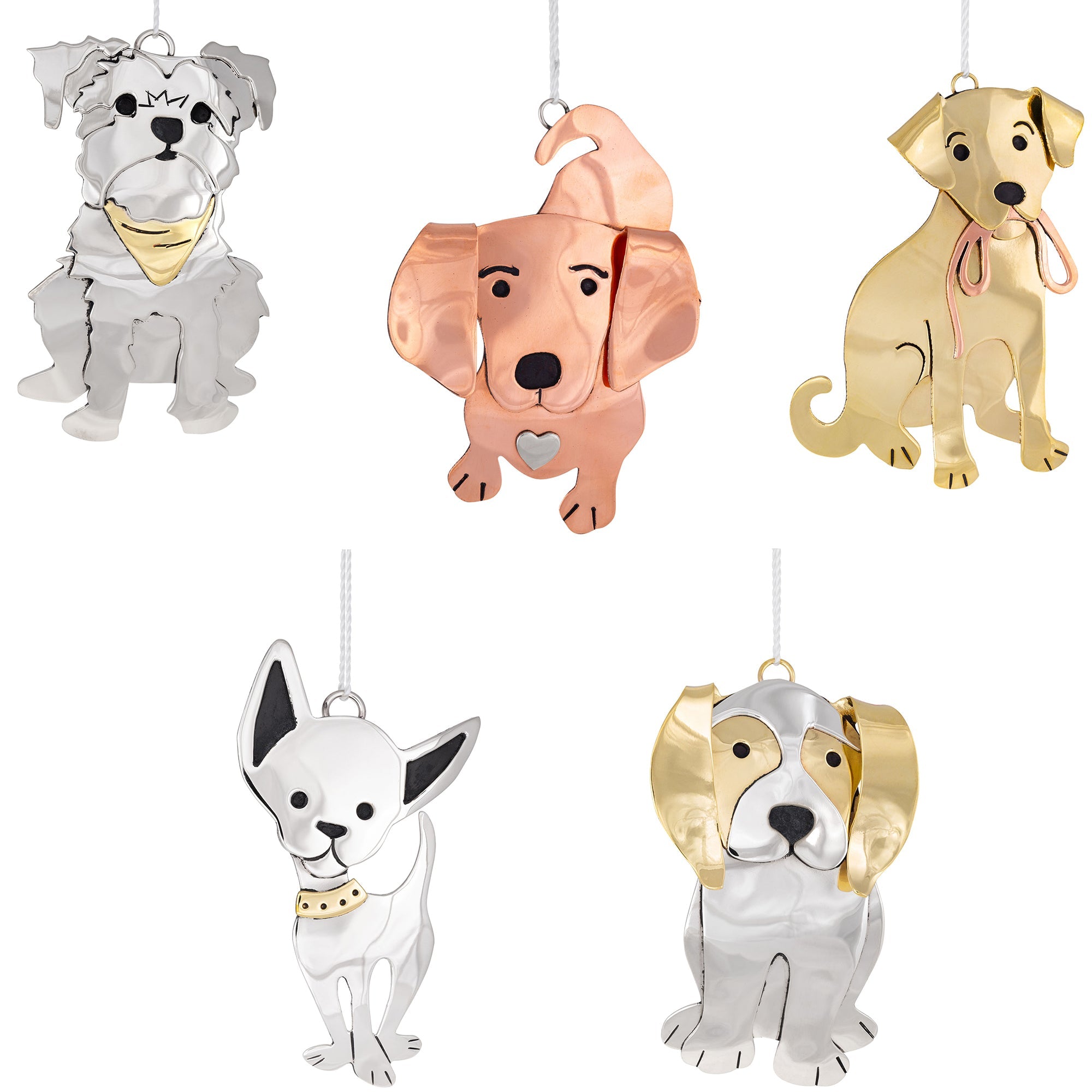Premium Mixed Metal Dog Breed Ornament | Handmade Fair Trade Decor