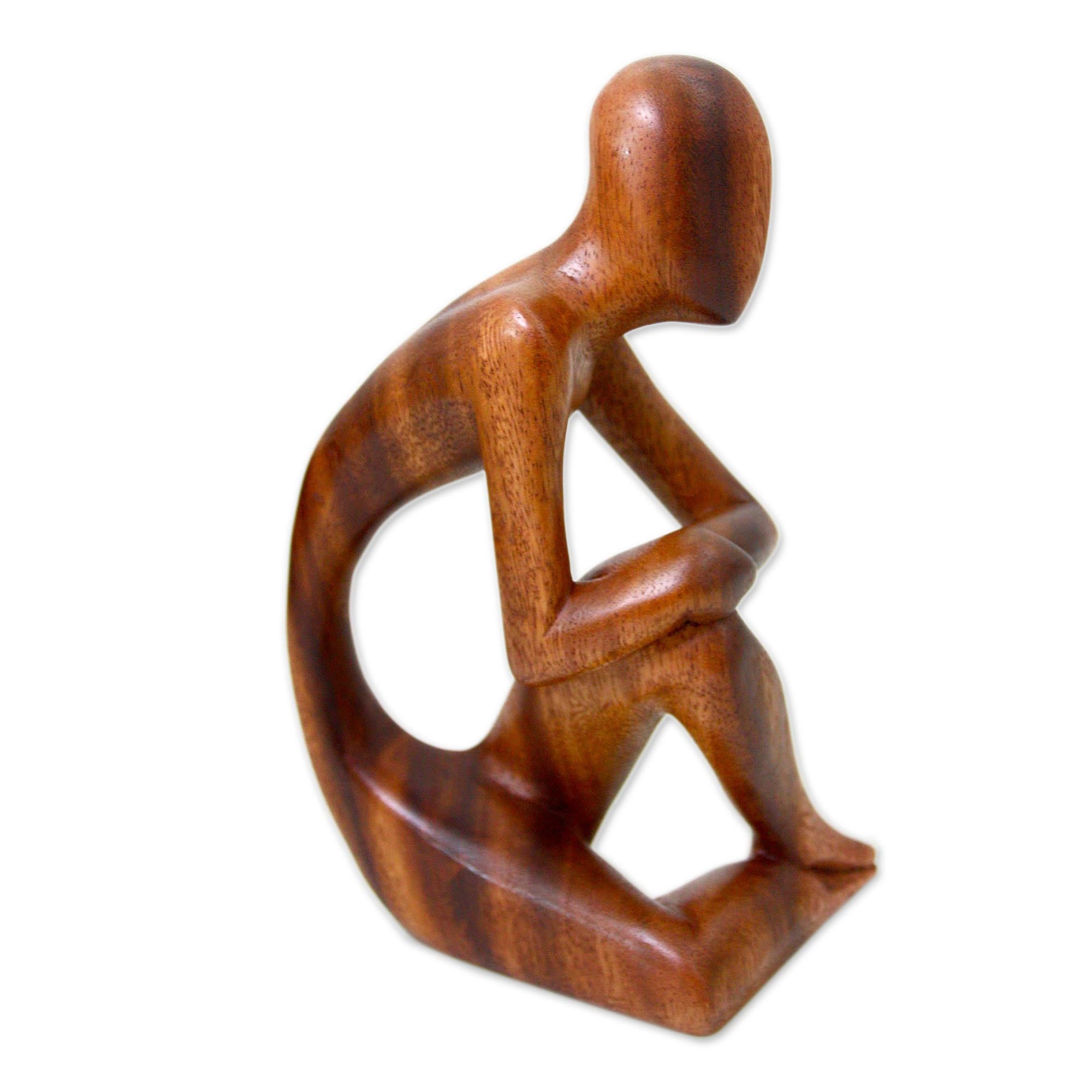Premium Contemplative Wood Sculpture by Made Wirata