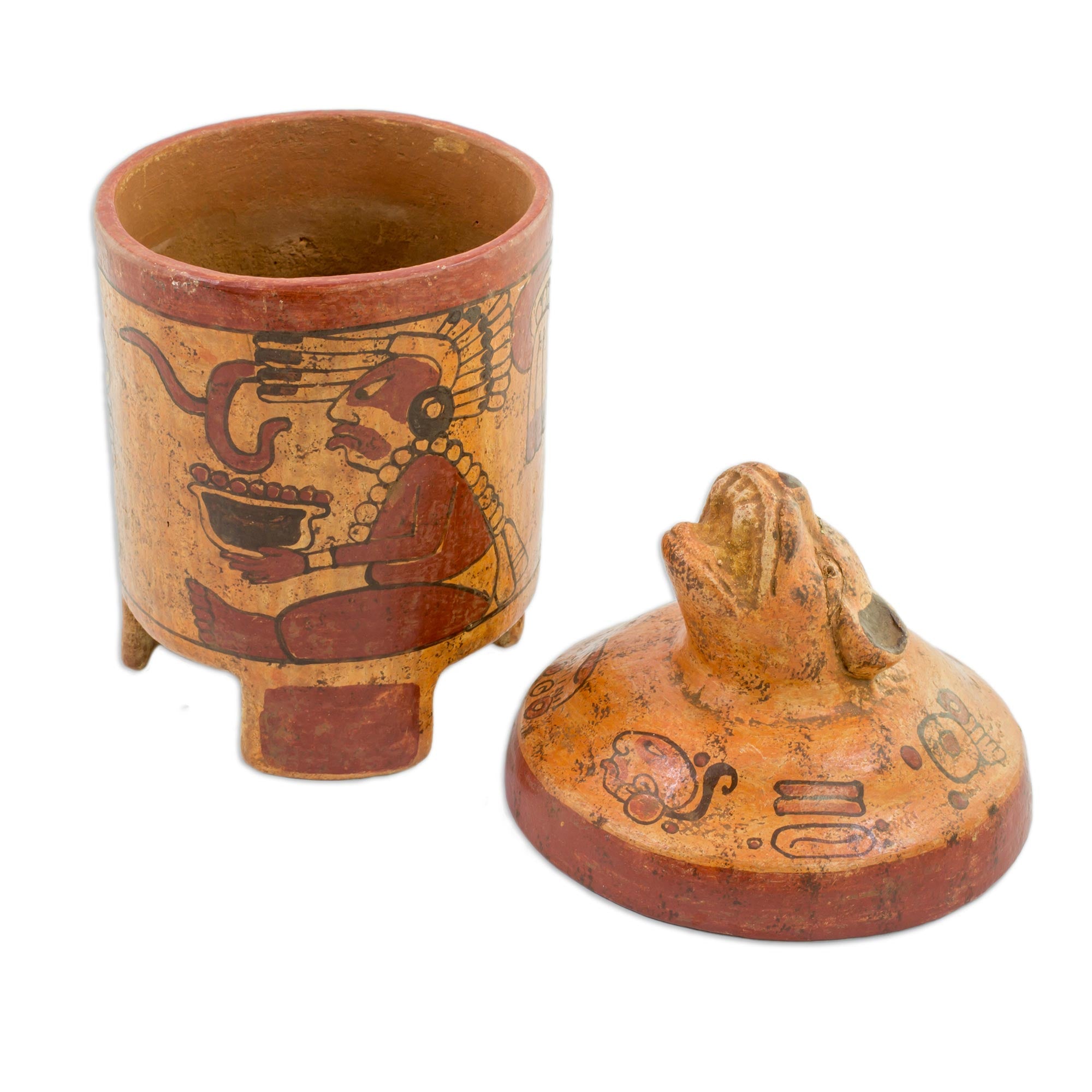 Premium Pibil Jaguar Ceramic Vessel - Ancient Maya Artistry