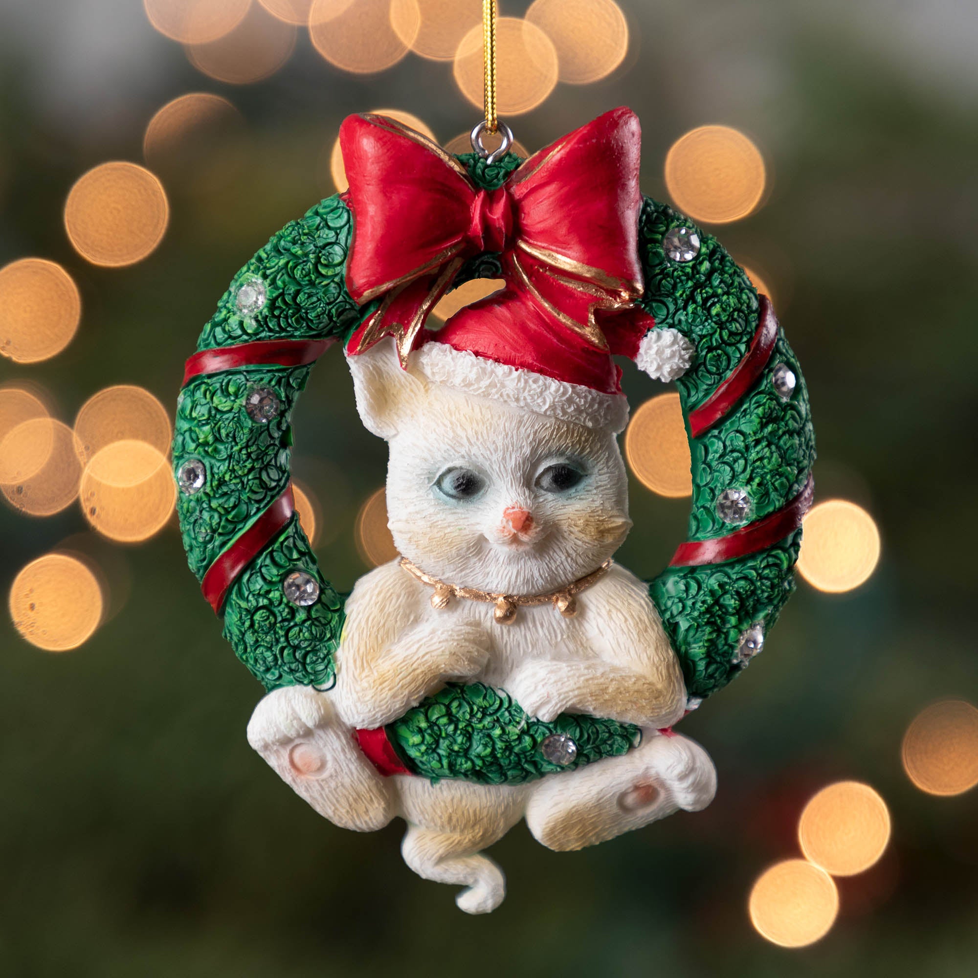 Premium Merry Christmas Wreath Ornament - Festive Pet Lover's Edition