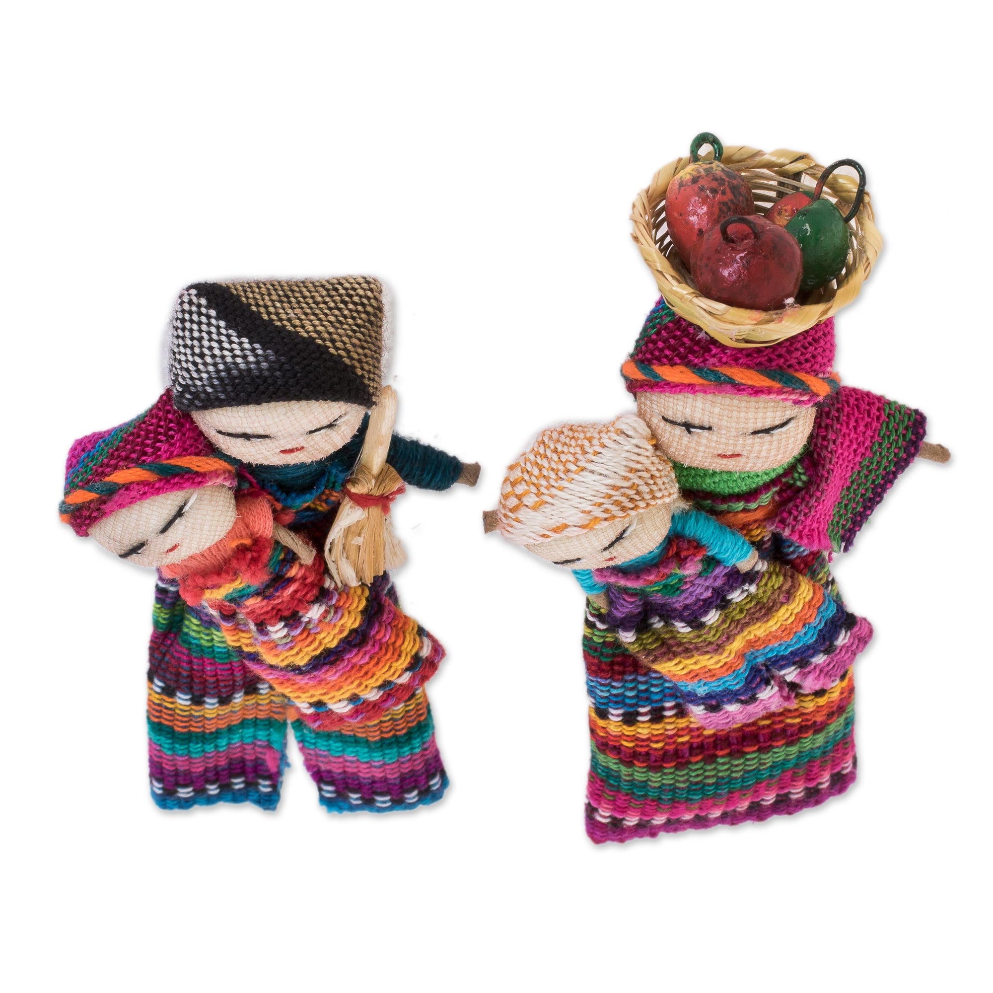 Premium Handmade Cotton Worry Dolls from Guatemala – Authentic Pair for Serenity
