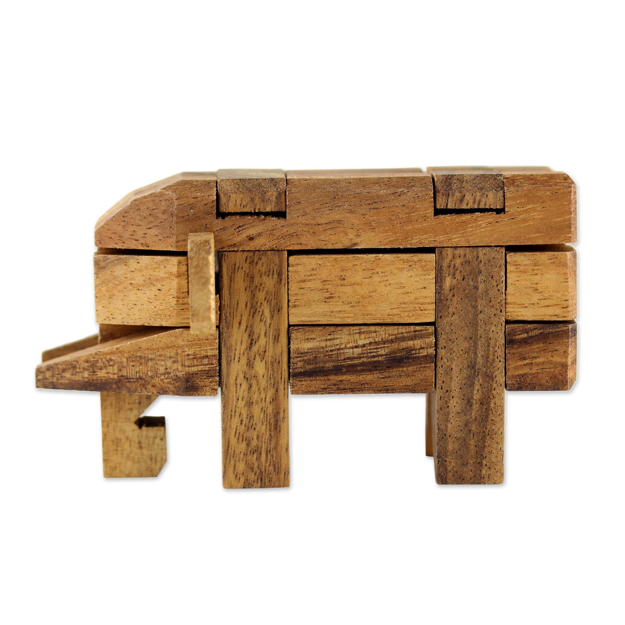 Premium Raintree Wood Elephant Puzzle - Ultimate Kumiki Challenge