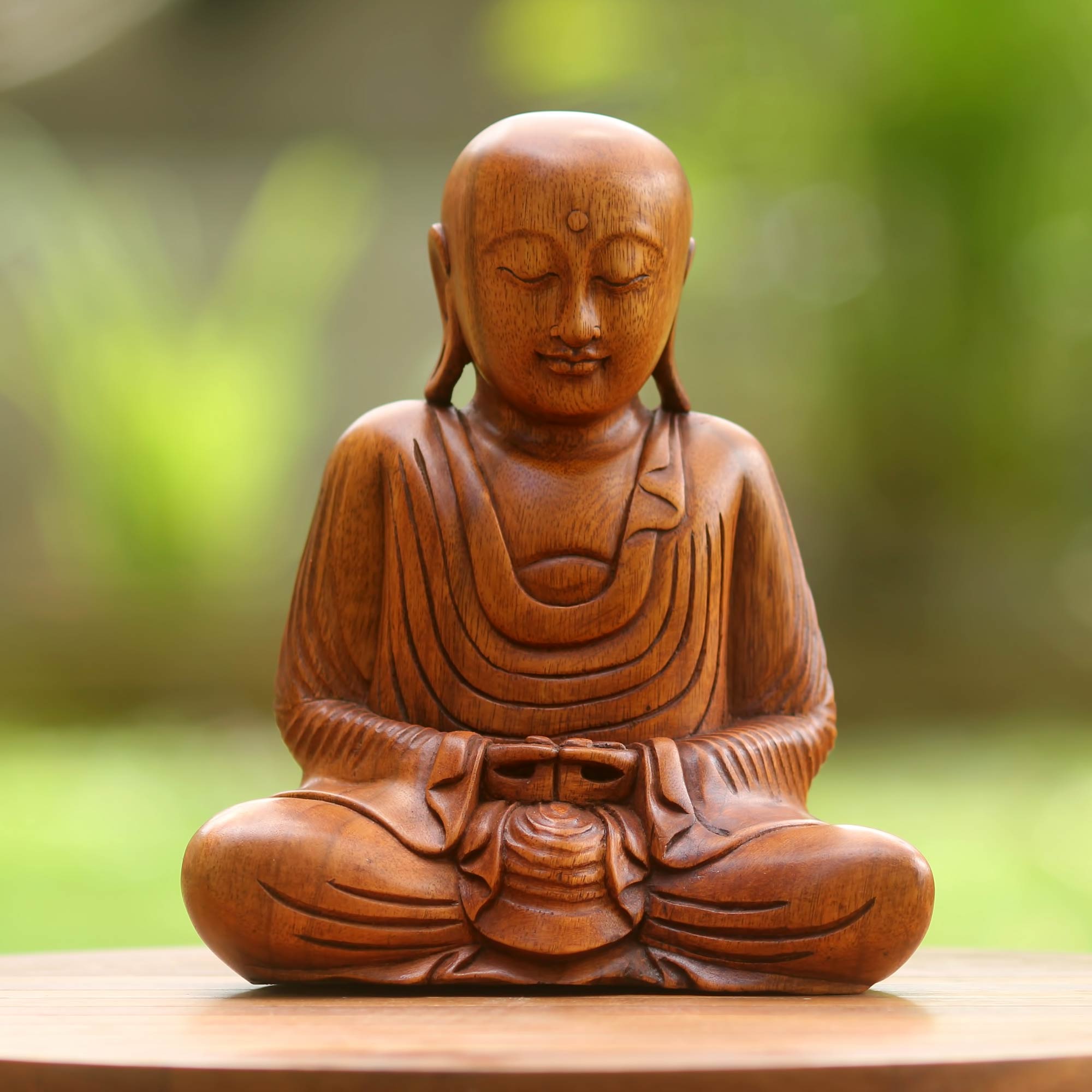 Premium Hand-Carved Samadhi Buddha Statue - Authentic Balinese Art