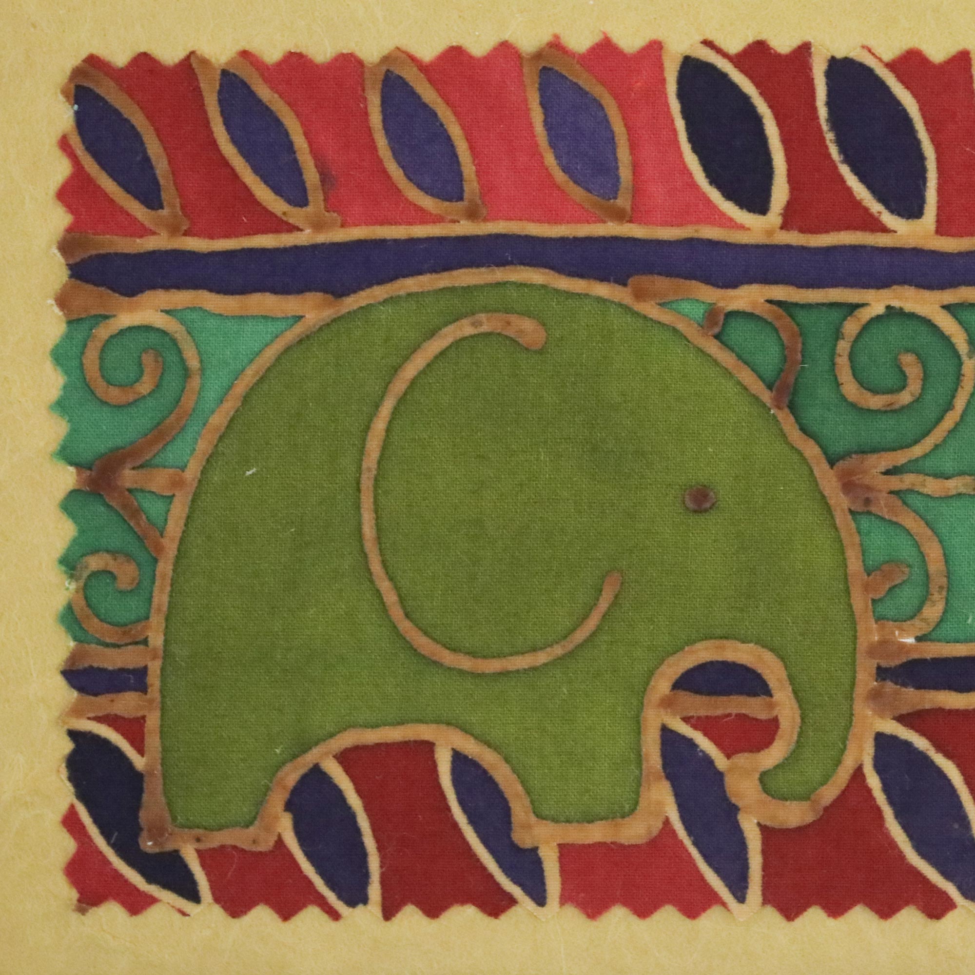 Premium Elephant Journeys Batik Cotton Greeting Card Set (4-Pack)