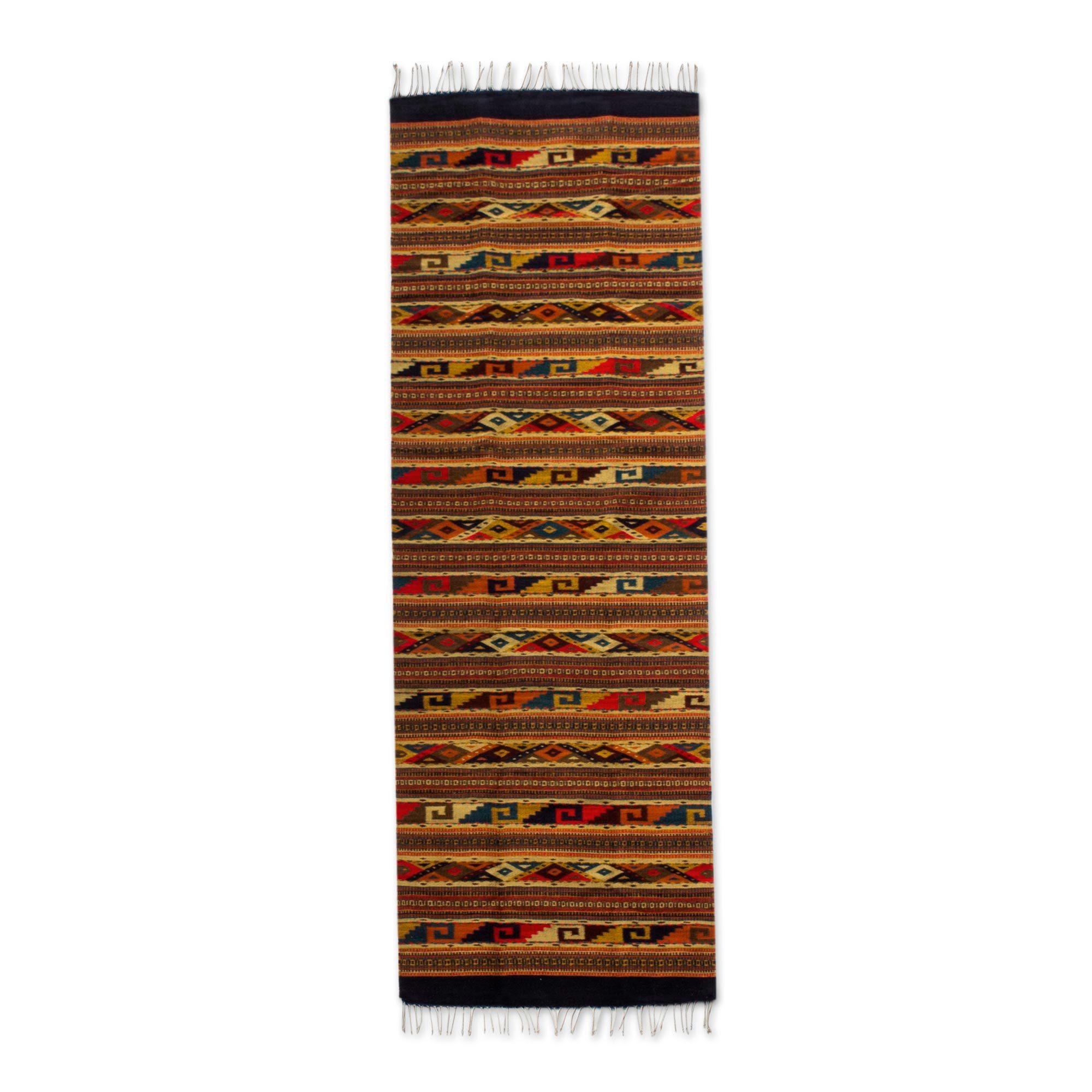 Premium Zapotec Wool Rug – Handcrafted Earthtone Masterpiece