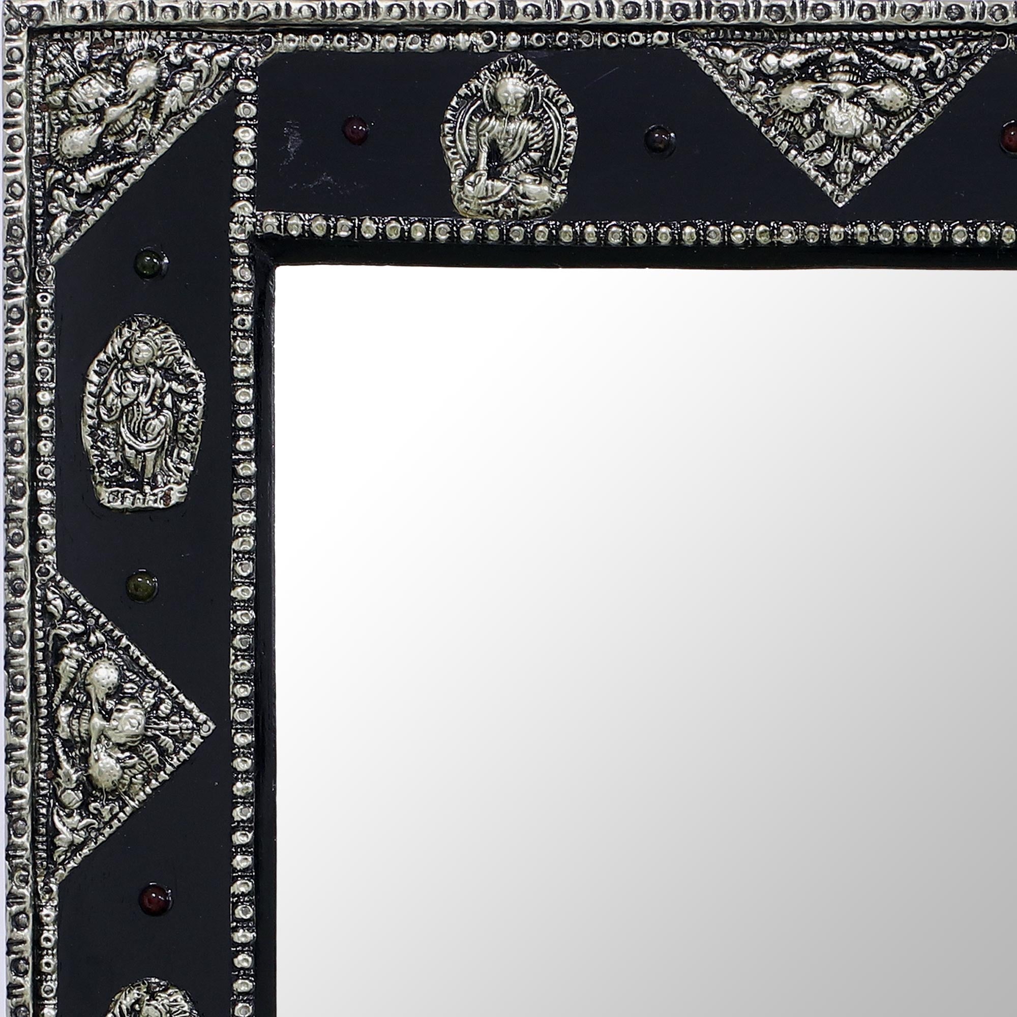 Premium Tranquility Handcrafted Brass & Wood Wall Mirror