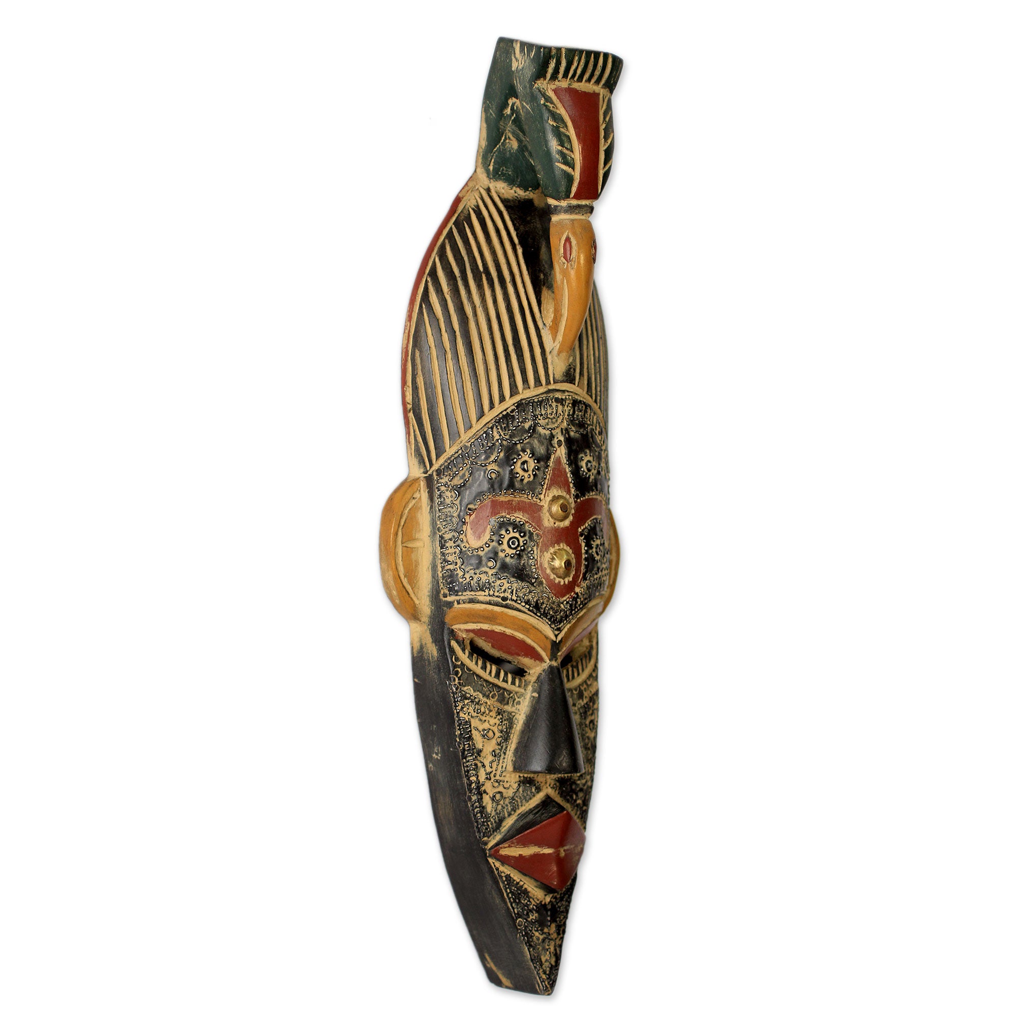 Premium Ghanaian Handcrafted African Bird Mask - Looflo Design