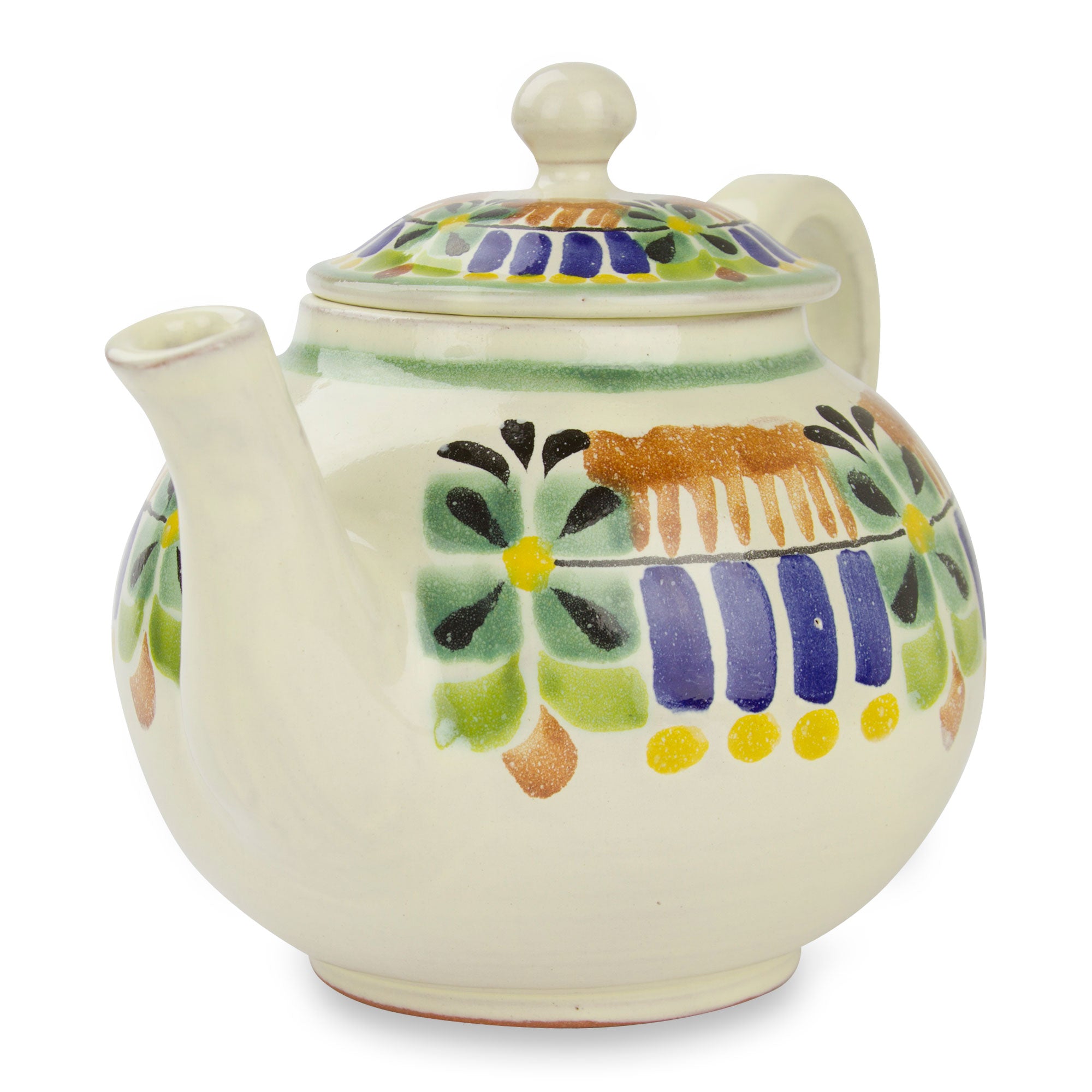 Premium Acapulco Mexican Majolica Teapot - 20 oz Handcrafted Masterpiece