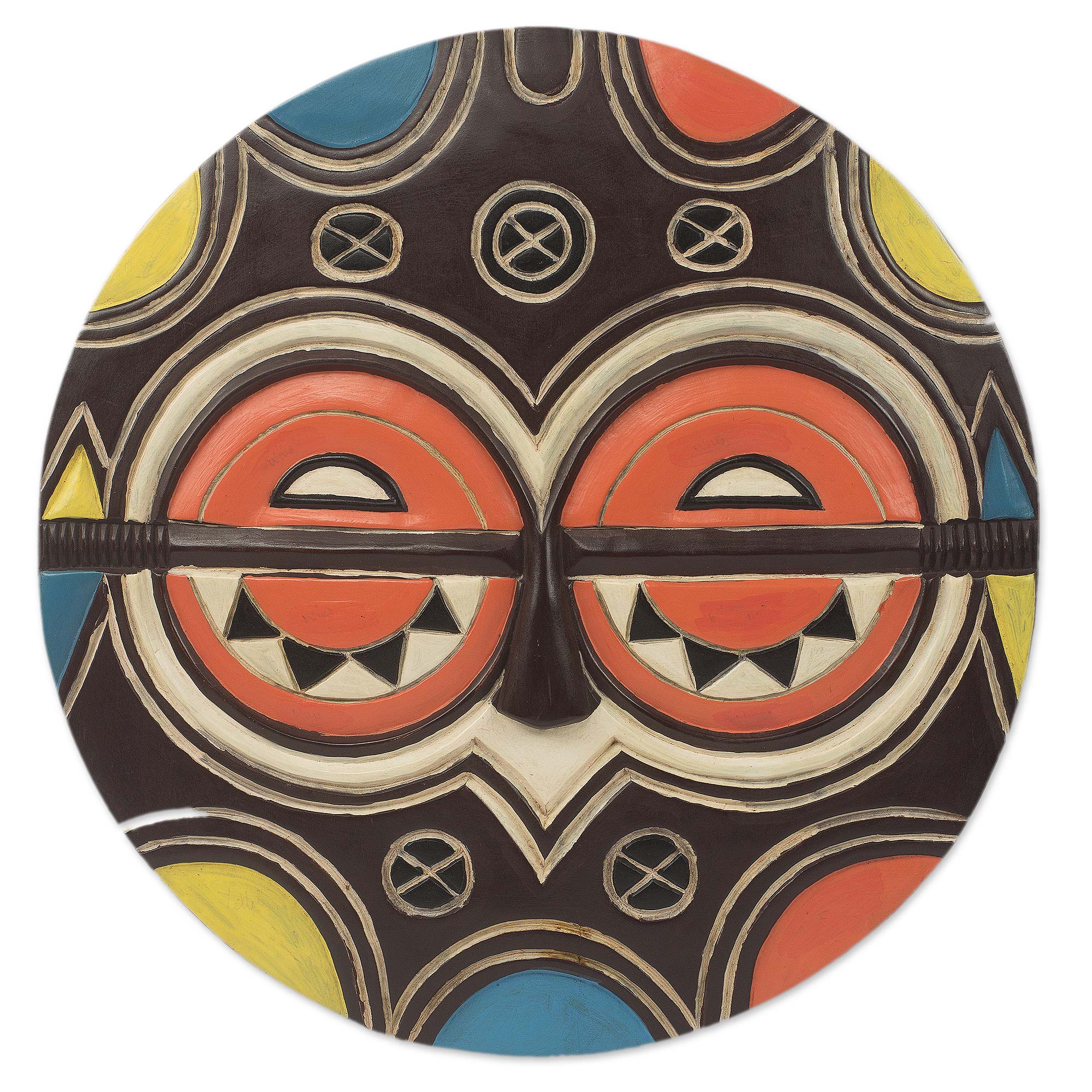 Premium Handcrafted Teke-Tsaye African Mask - Authentic Kidumu Society Wall Art