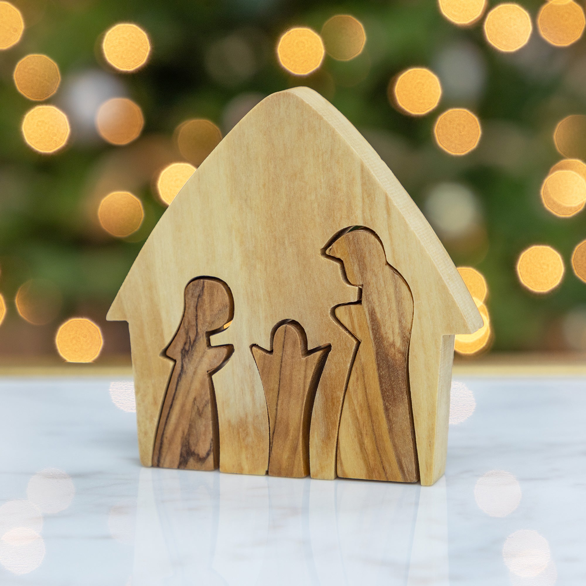 Premium Hand-Carved Olive Wood Holy Family Nativity Puzzle - Ultimate Christmas Keepsake
