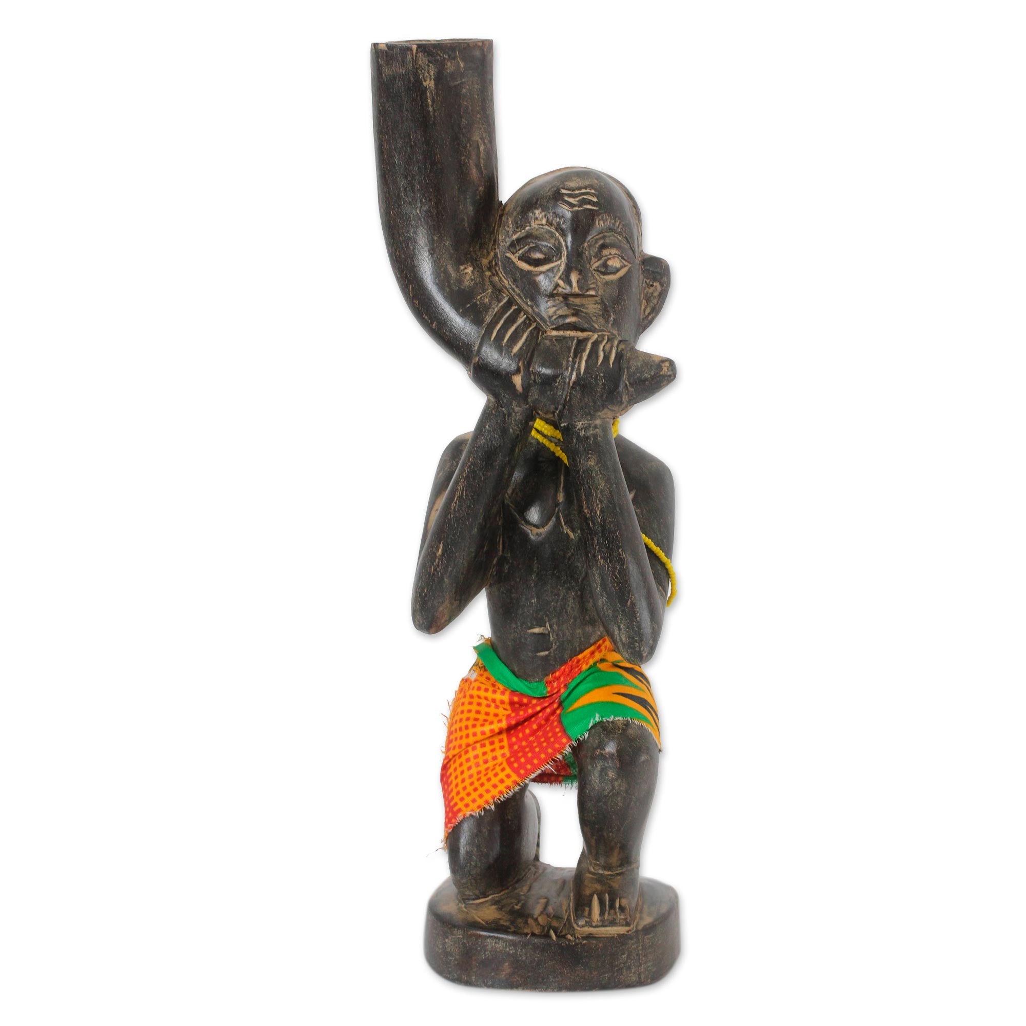 Premium Handcrafted African Trumpeter Sculpture by Winfred Korley
