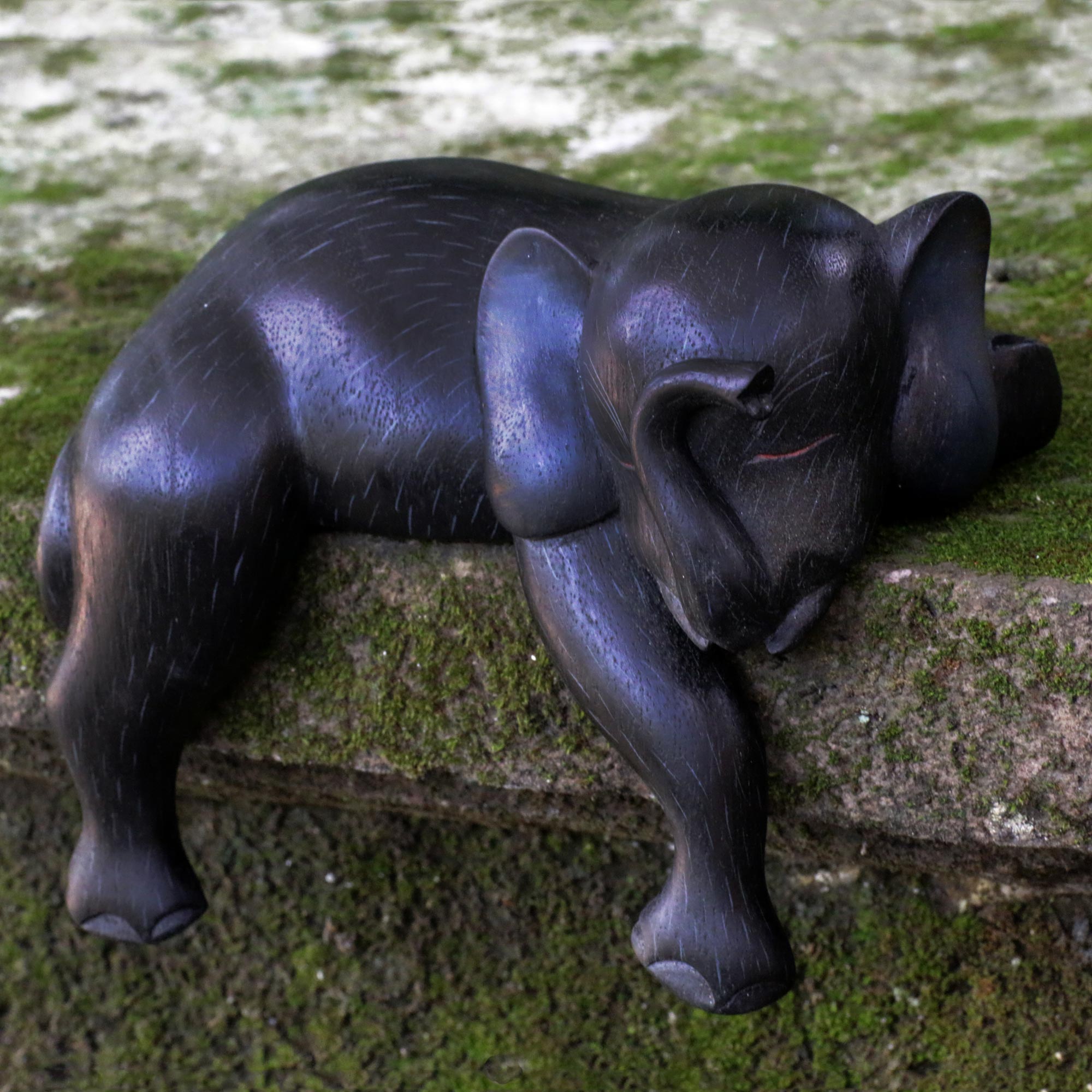 Premium Handcrafted Suar Wood Elephant Sculpture - Exotic Indonesian Art