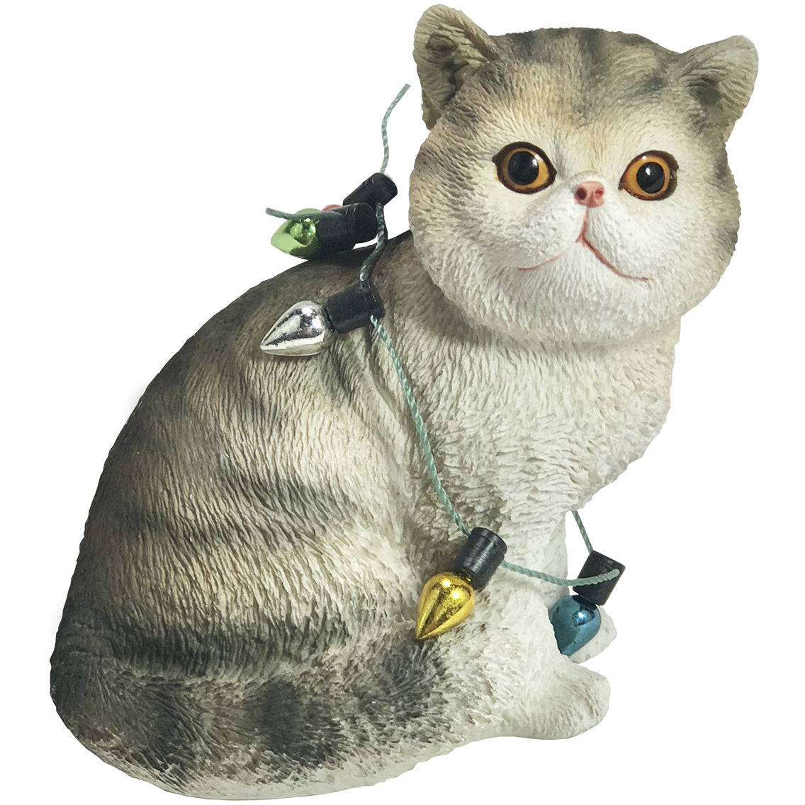 Premium Calico Exotic Shorthair Cat Christmas Ornament - Handcrafted Collectible
