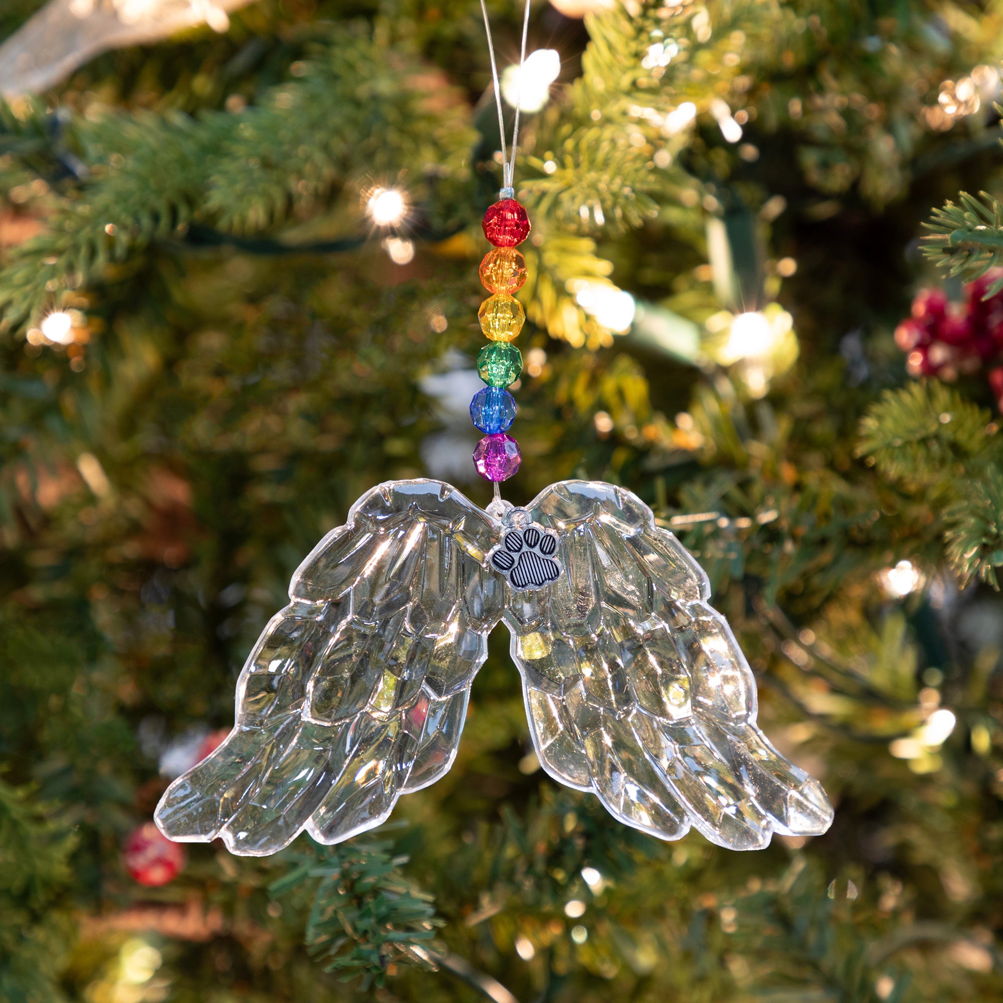 Premium Rainbow & Paws Memorial Ornament