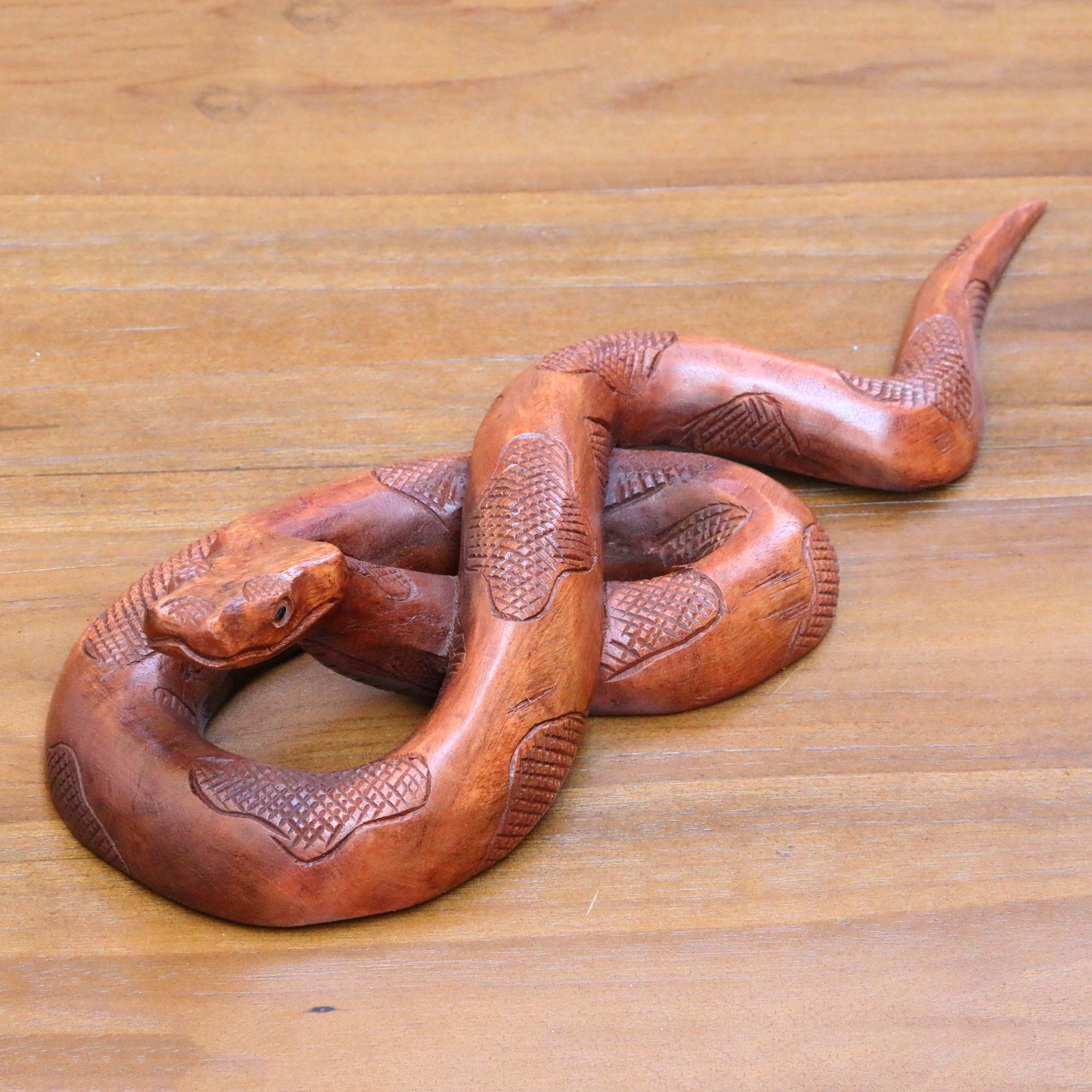 Premium Hand-Carved Python Sculpture | Authentic Balinese Artistry