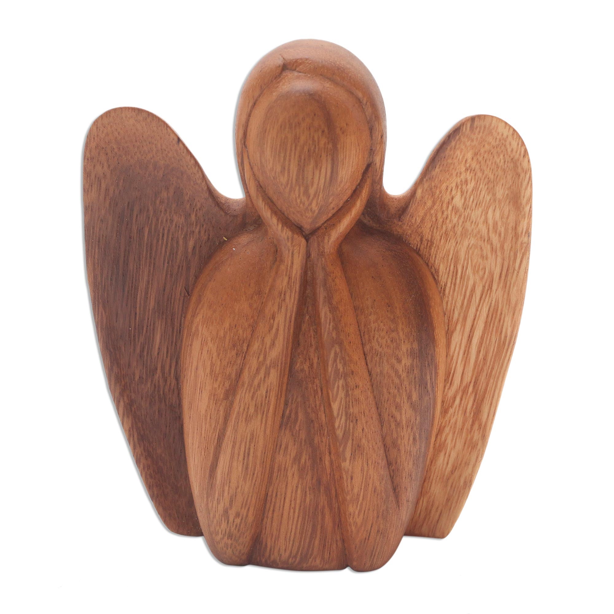 Premium Hand-Carved Angel Statuette - Watching Angel