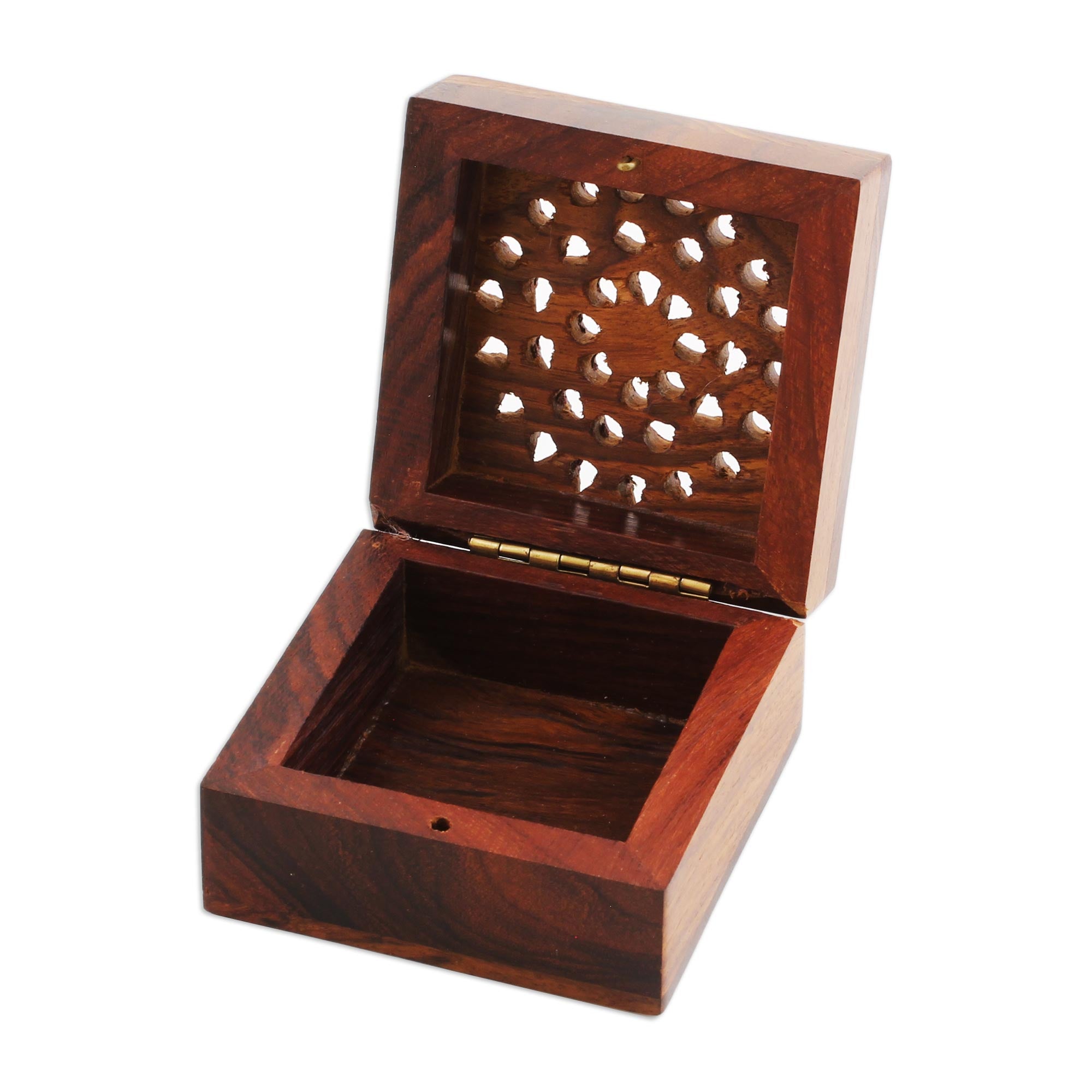 Premium Handcrafted Mango Wood Decorative Box with Floral Jali Design