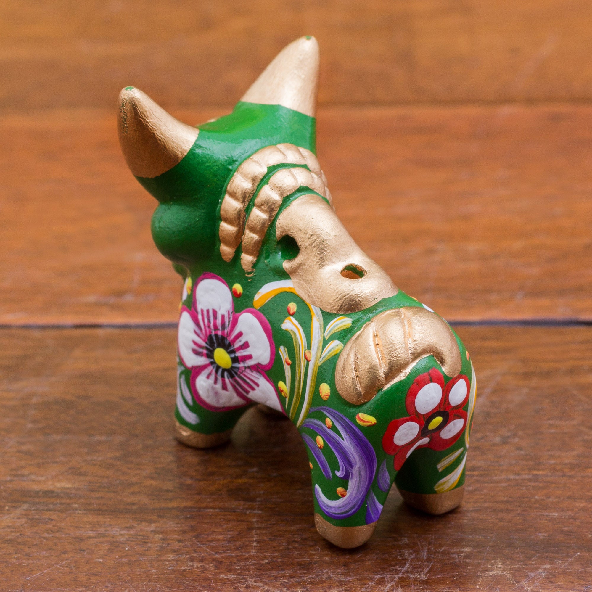 Premium Hand-Painted Pucara Bull Ceramic Figurine from Peru